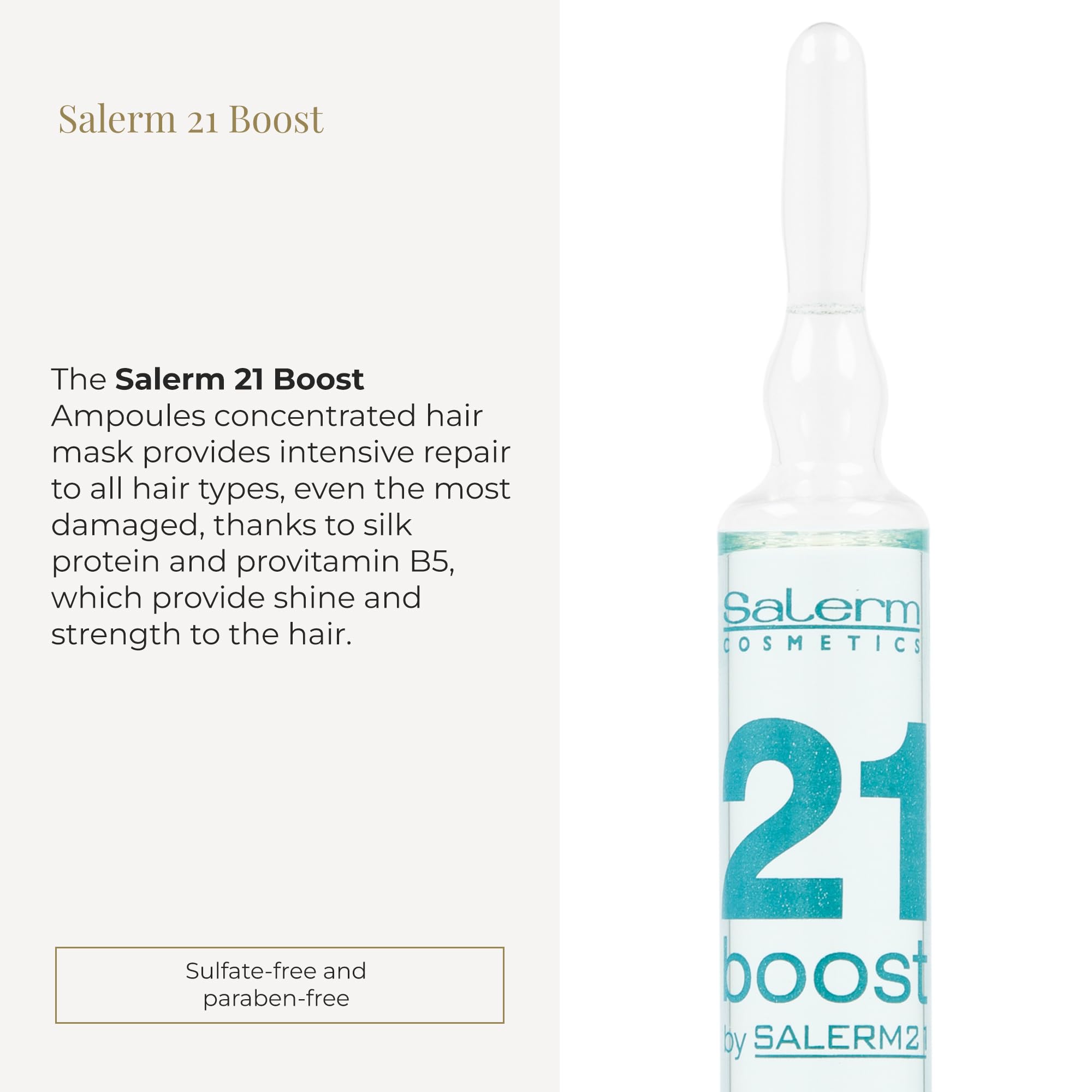 Salerm Concentrated Hair Mask 21 Boost Hydrating Hair Ampoules 8 X Repairs Hair - Thumbnail 2