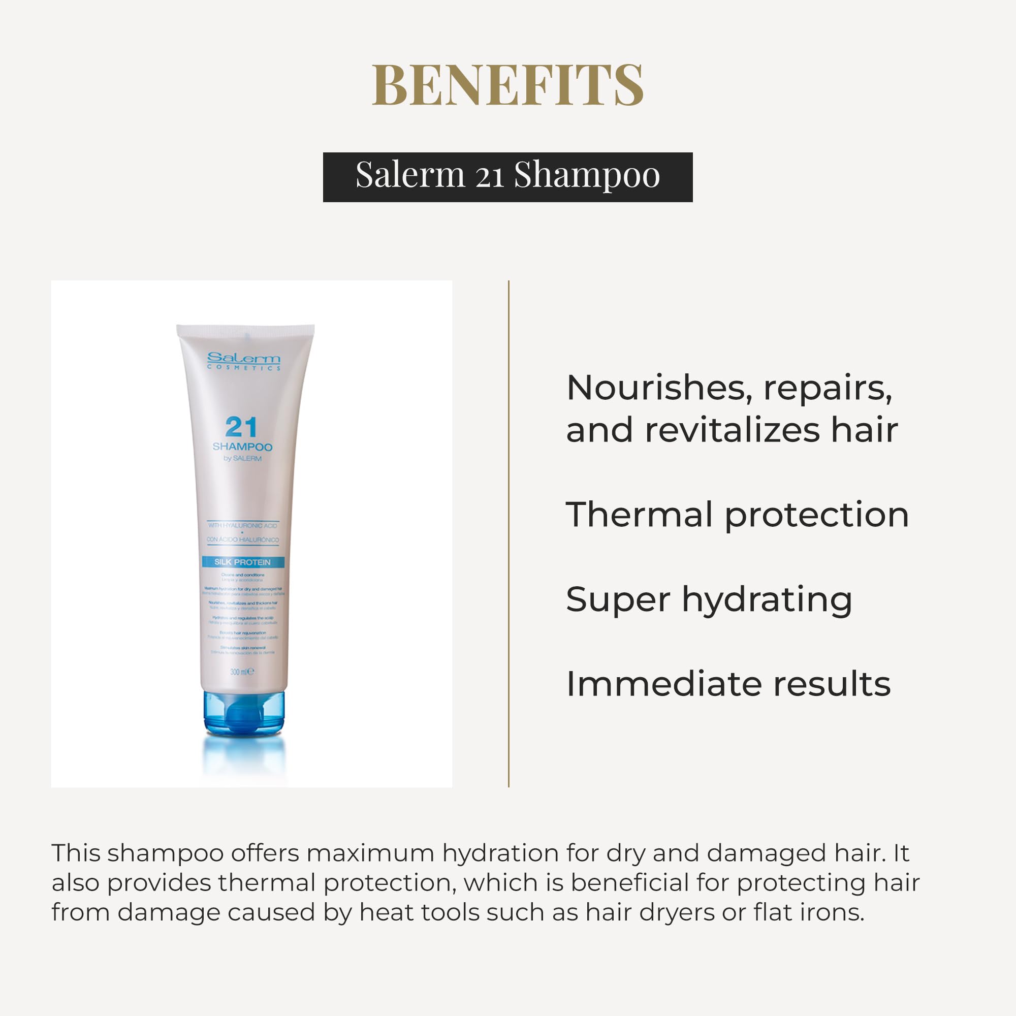 Salerm Hydrating Shampoo 21 Silk Protein for Dry and Damaged Hair With Silk - Thumbnail 3