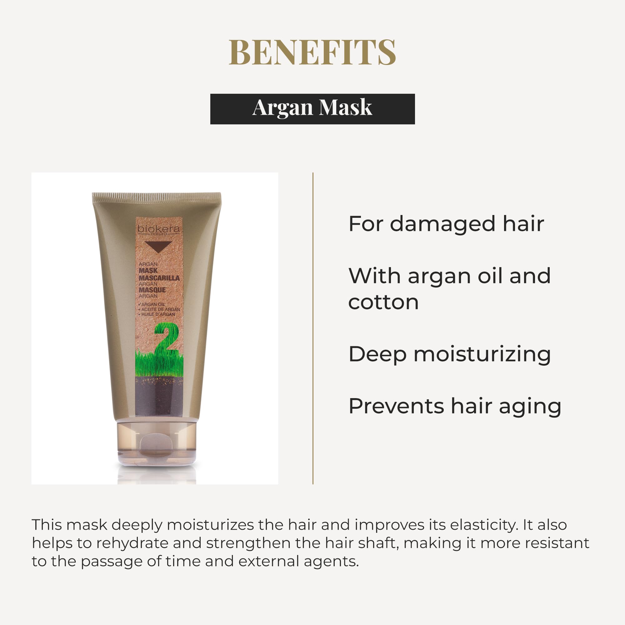 Salerm Hair Mask Argan Mask Biokera Natura for Damaged Hair With Argan and - Thumbnail 3