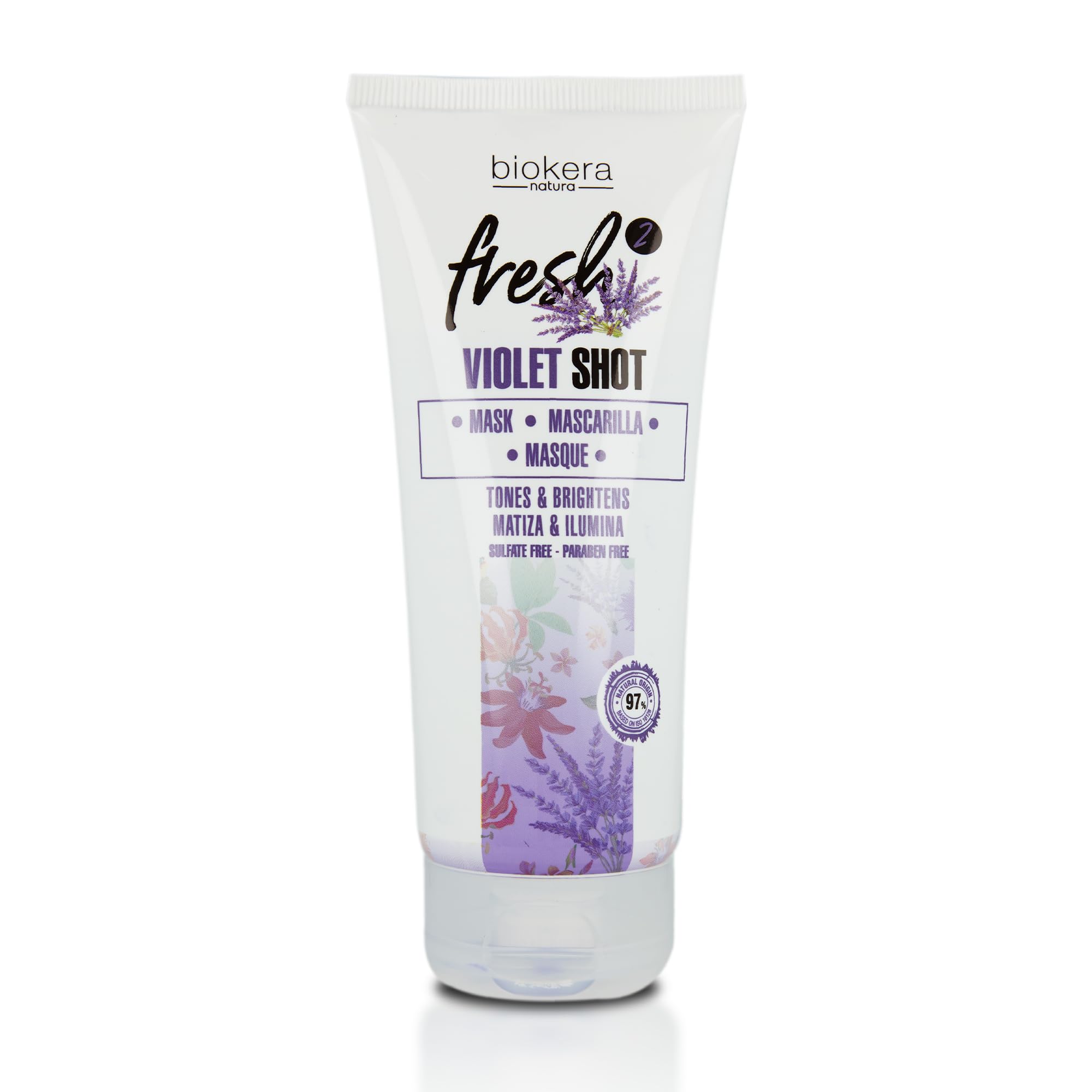Salerm Purple Mask Biokera Fresh Violet Shot Mask for Blonde Gray Highlighted