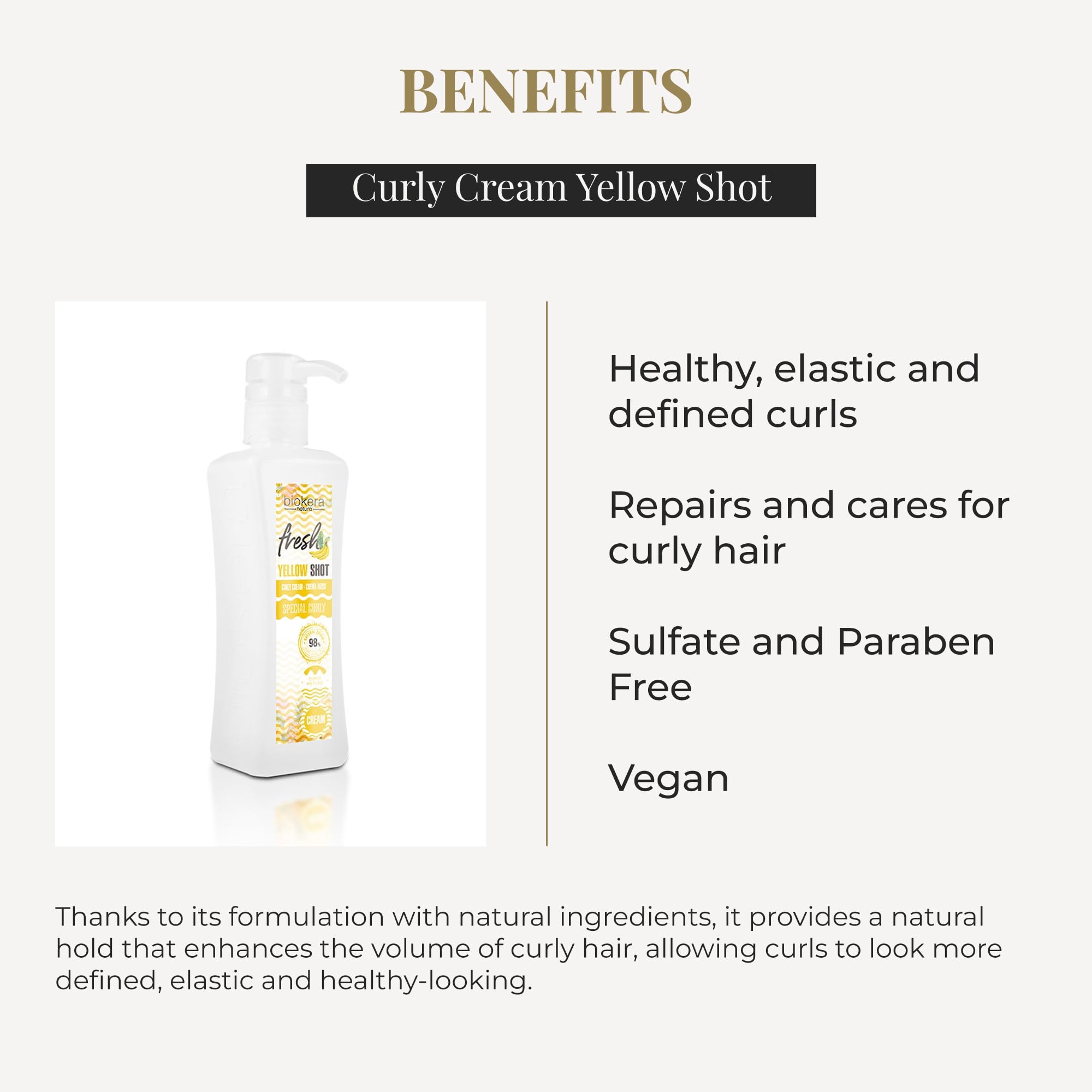 Salerm Curl Activator Cream Curly Cream Yellow Shot Biokera Fresh Defined Curls - Thumbnail 3
