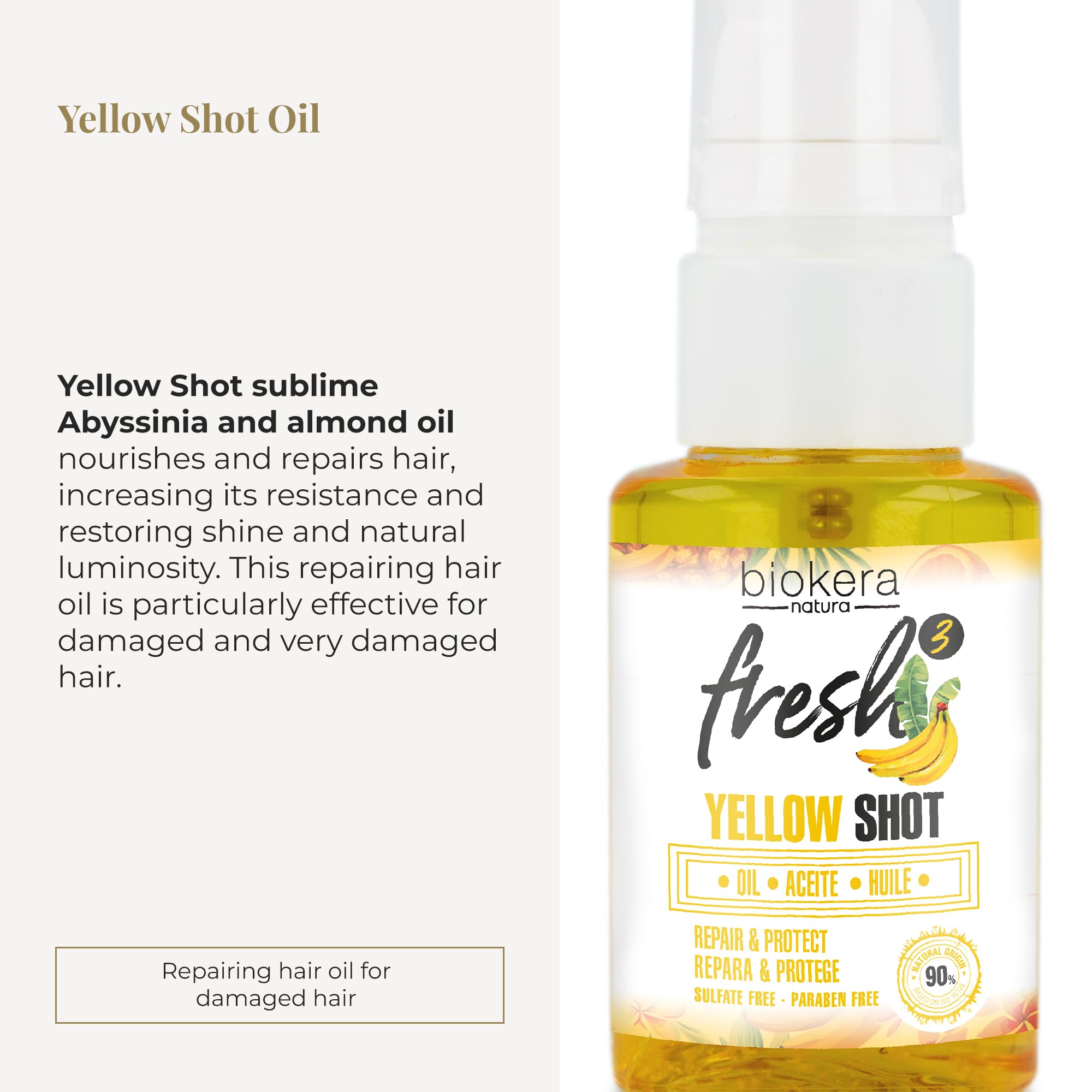 Salerm Hair Oil Biokera Fresh Yellow Shot Oil Abyssinian and Almond Oil - Thumbnail 2