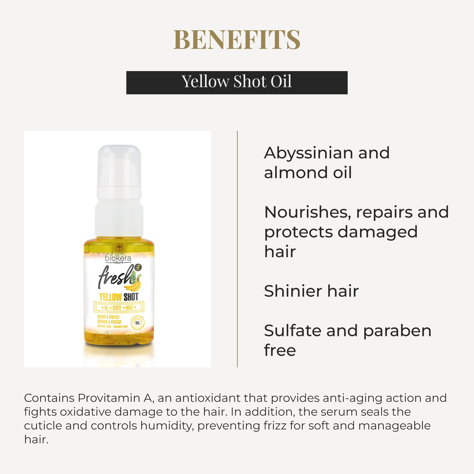 Salerm Hair Oil Biokera Fresh Yellow Shot Oil Abyssinian and Almond Oil - Thumbnail 3