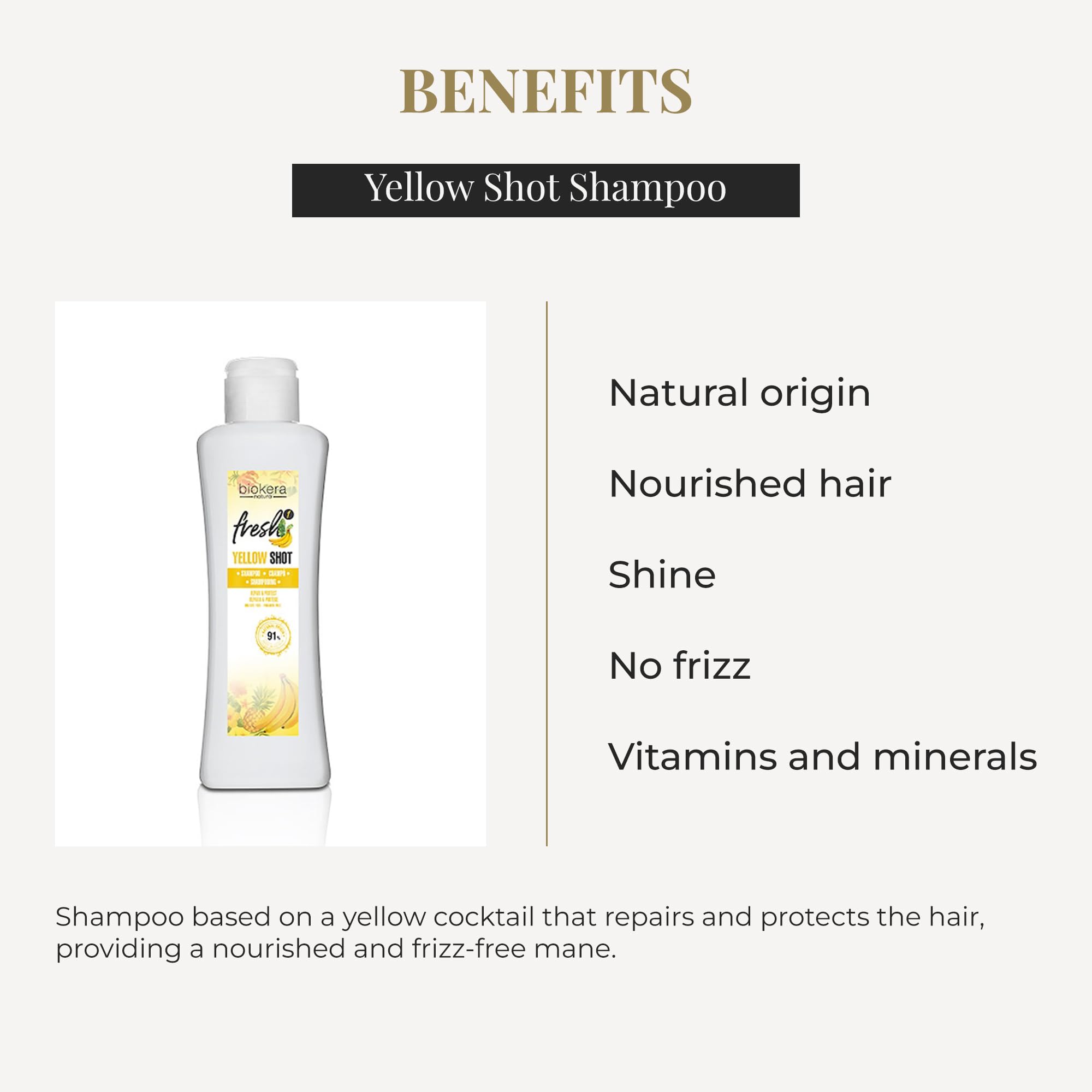 Salerm Repair Shampoo Yellow Shot Biokera Fresh Repairs and Protects for Shiny - Thumbnail 3