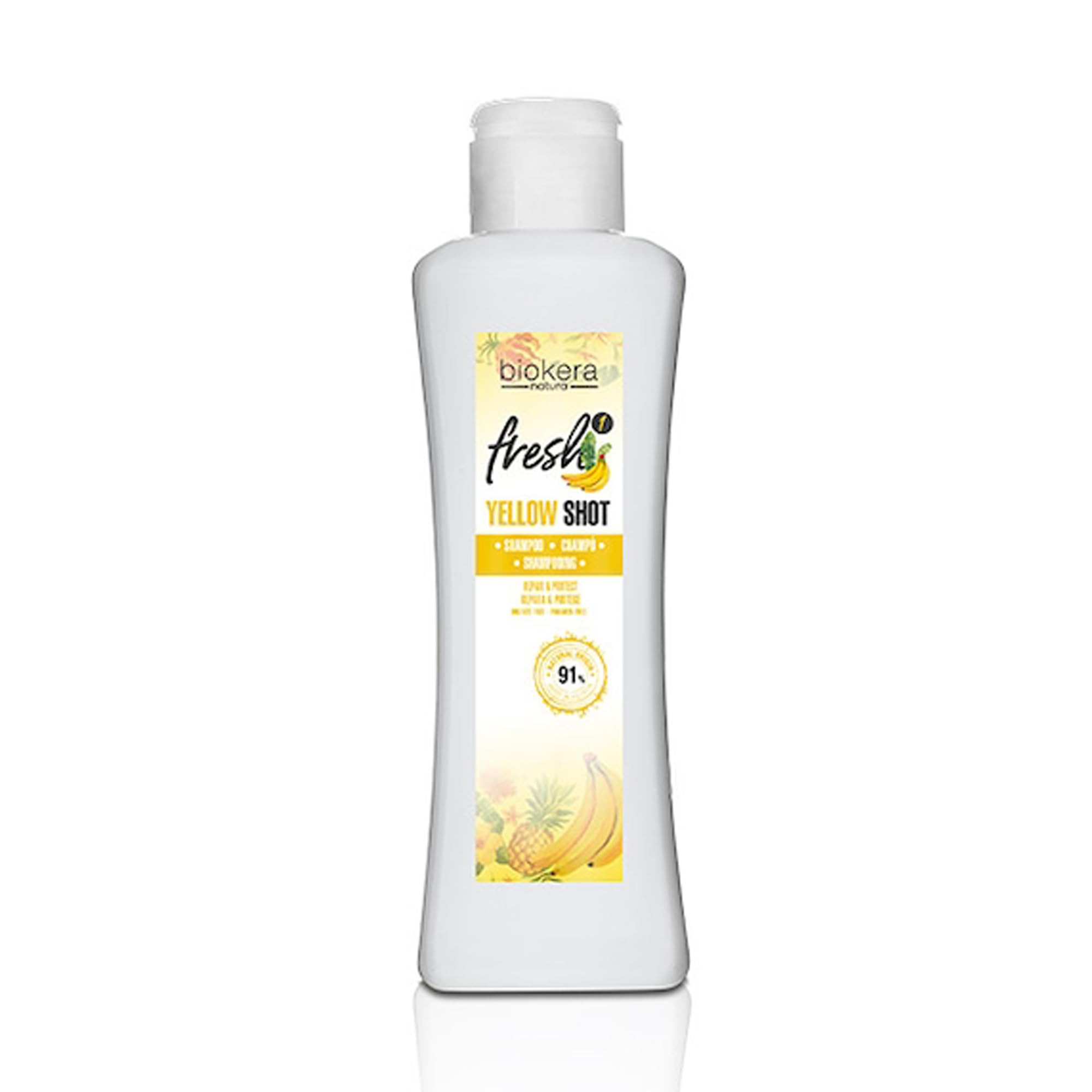Salerm Repair Shampoo Yellow Shot Biokera Fresh Repairs and Protects for Shiny