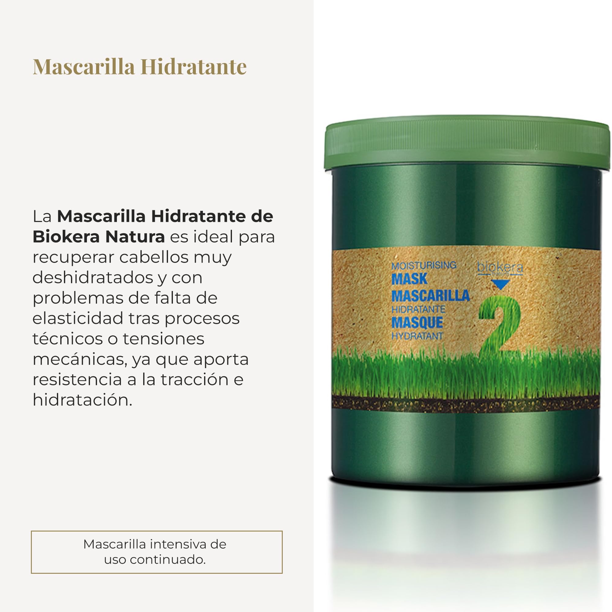 Salerm Moisturizing Mask Biokera Natura Dry or Dehydrated Hair With Wheat Germ - Thumbnail 2