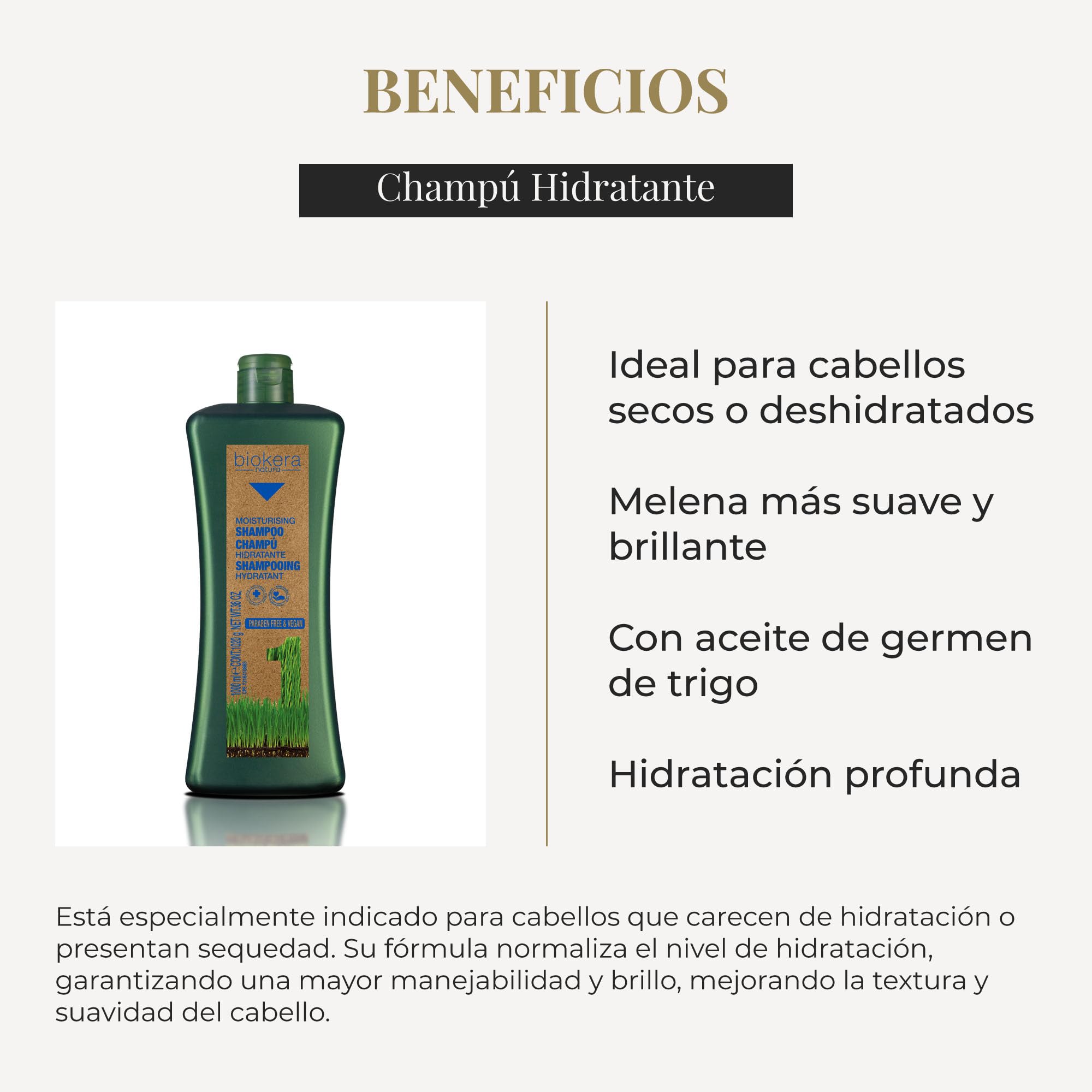 Salerm Biokera Natura Moisturising Shampoo / 1000 ml (36 oz) - Thumbnail 3