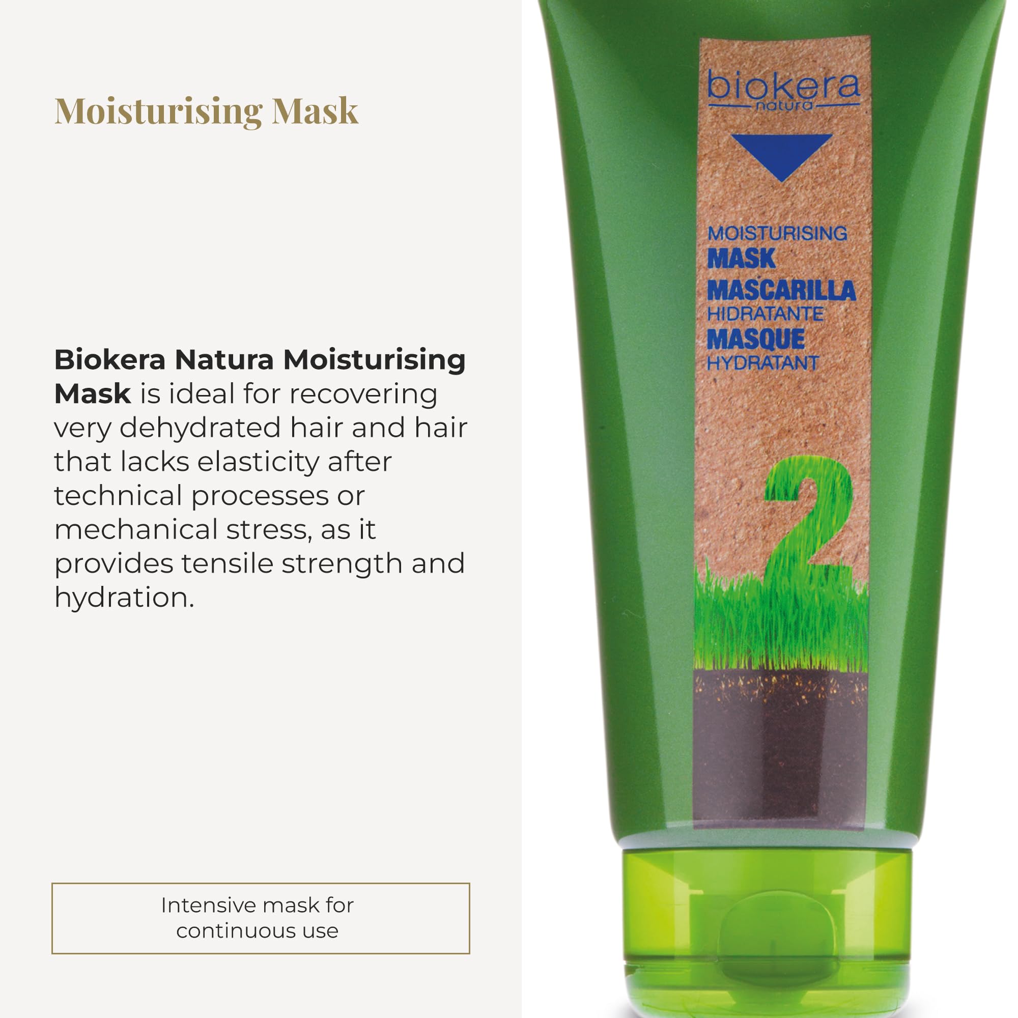 Salerm Moisturizing Mask Biokera Natura Dry or Dehydrated Hair With Wheat Germ - Thumbnail 2