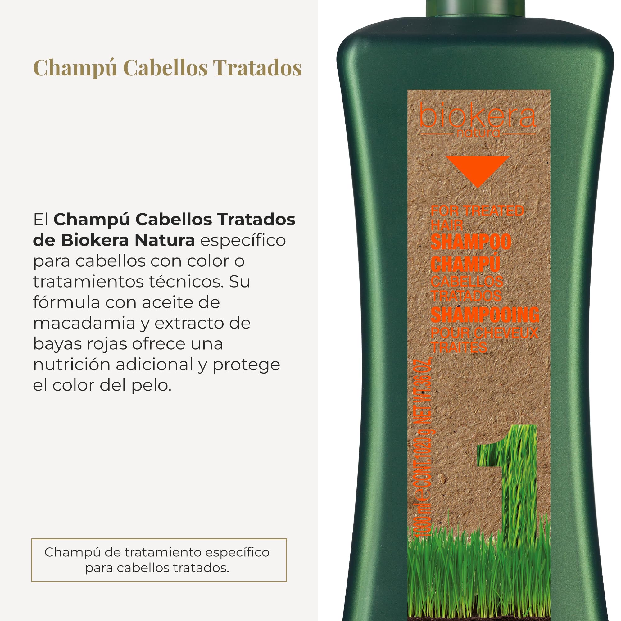 Salerm Biokera Natura Shampoo for Treated Hair 1000 Milliliter - Thumbnail 2