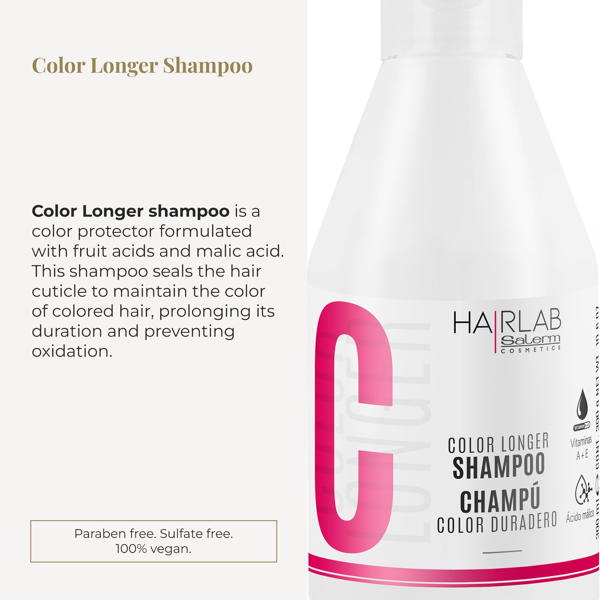 Salerm Shampoo for Colored Bleached or Gray Hair Color Longer Hair Lab Shampoo - Thumbnail 2