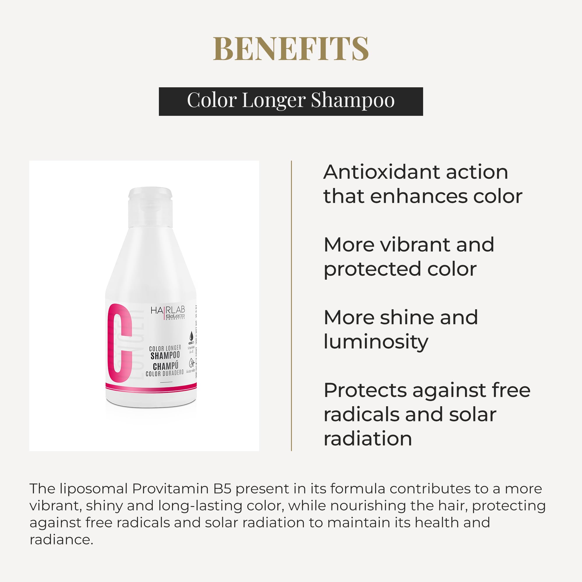 Salerm Shampoo for Colored Bleached or Gray Hair Color Longer Hair Lab Shampoo - Thumbnail 3