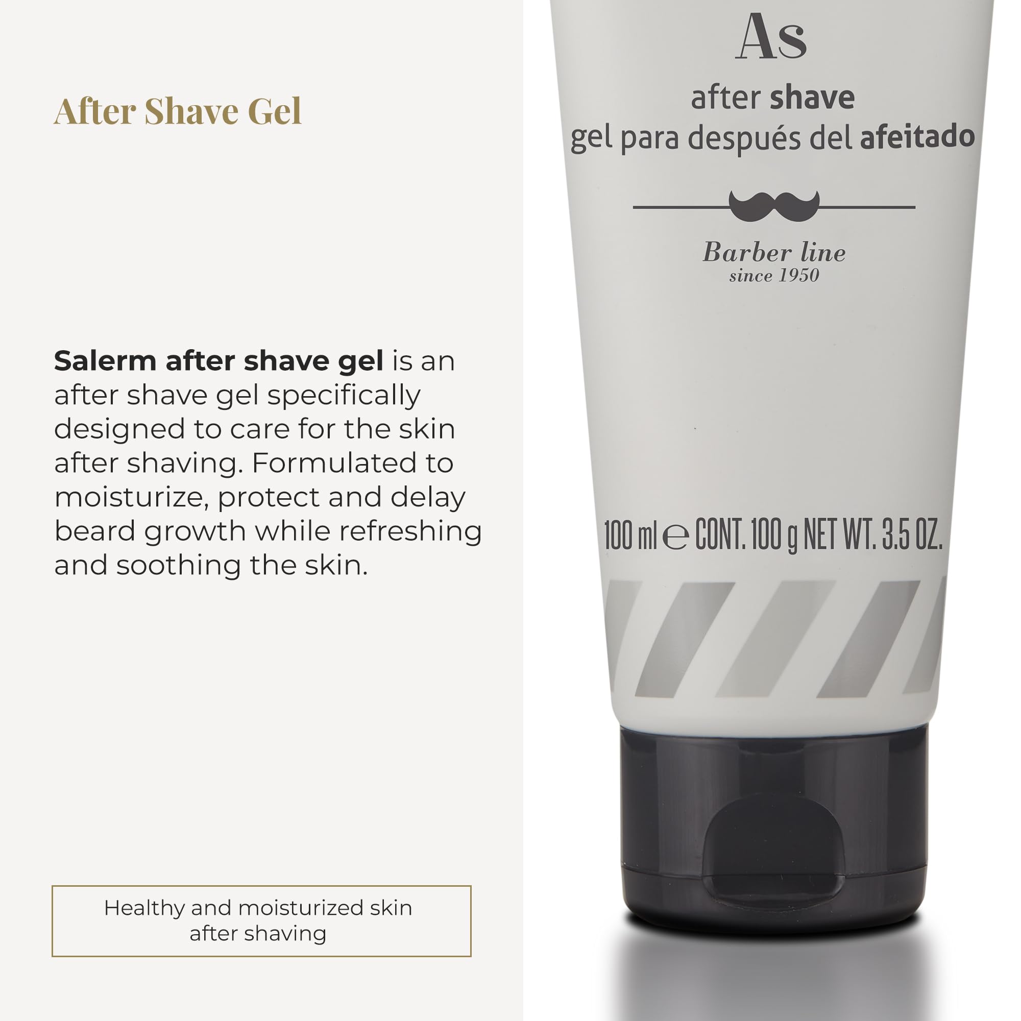 Salerm After Shave Homme Barber Line Transparent Hydrating Gel for Post Shave - Thumbnail 2