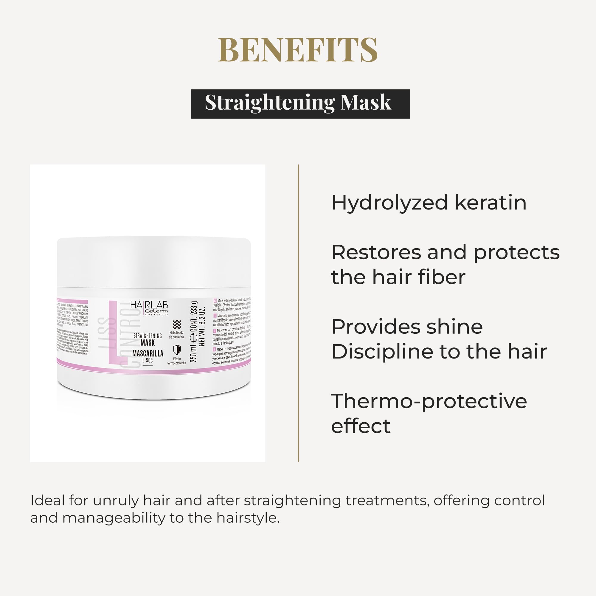 Salerm Smoothing Hair Mask Lisos Hair Lab Perfect Smoothing for Unruly Hair - Thumbnail 3