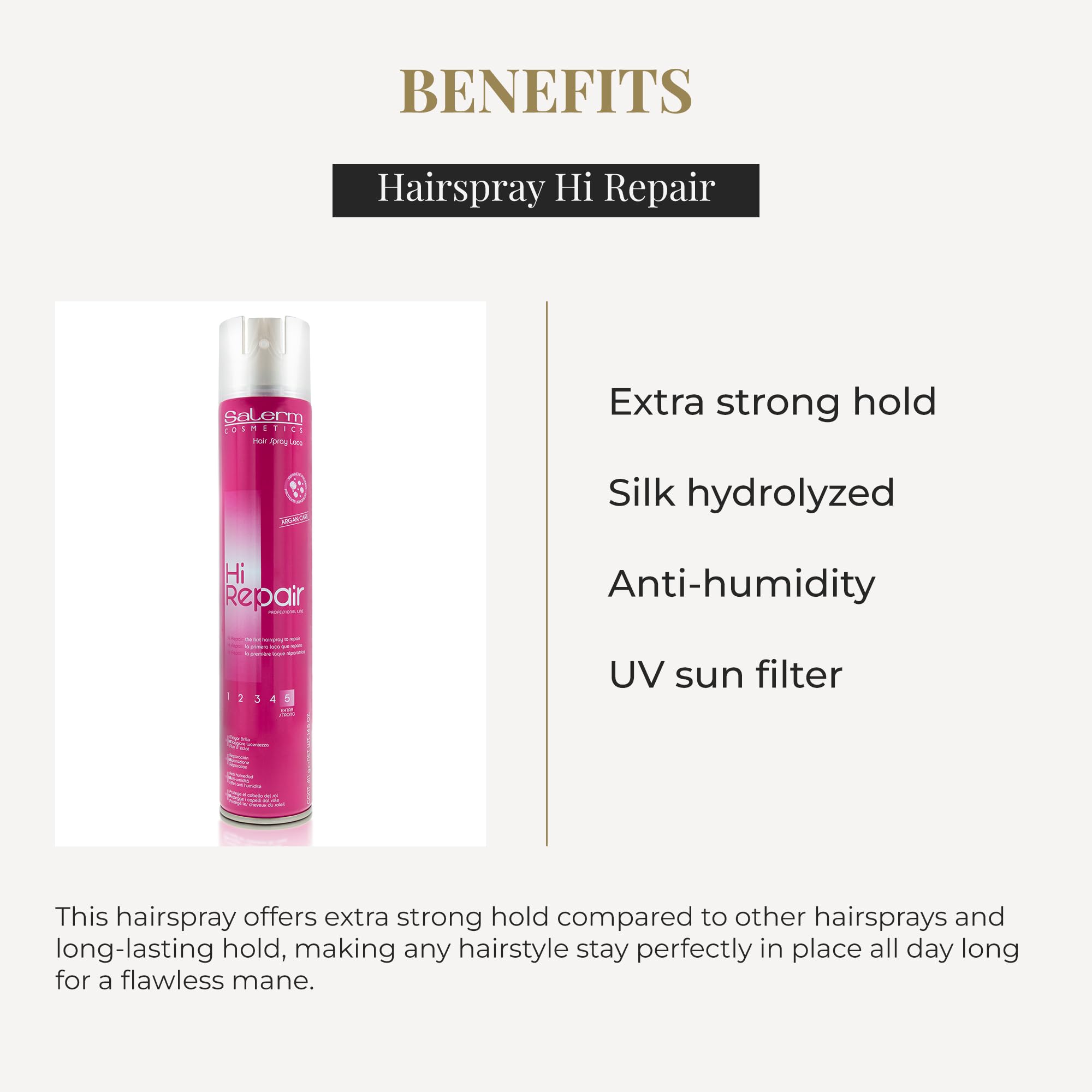 Salerm Professional Hair Hi Repair Strength 5 Extra Strong Hold With Silk - Thumbnail 3