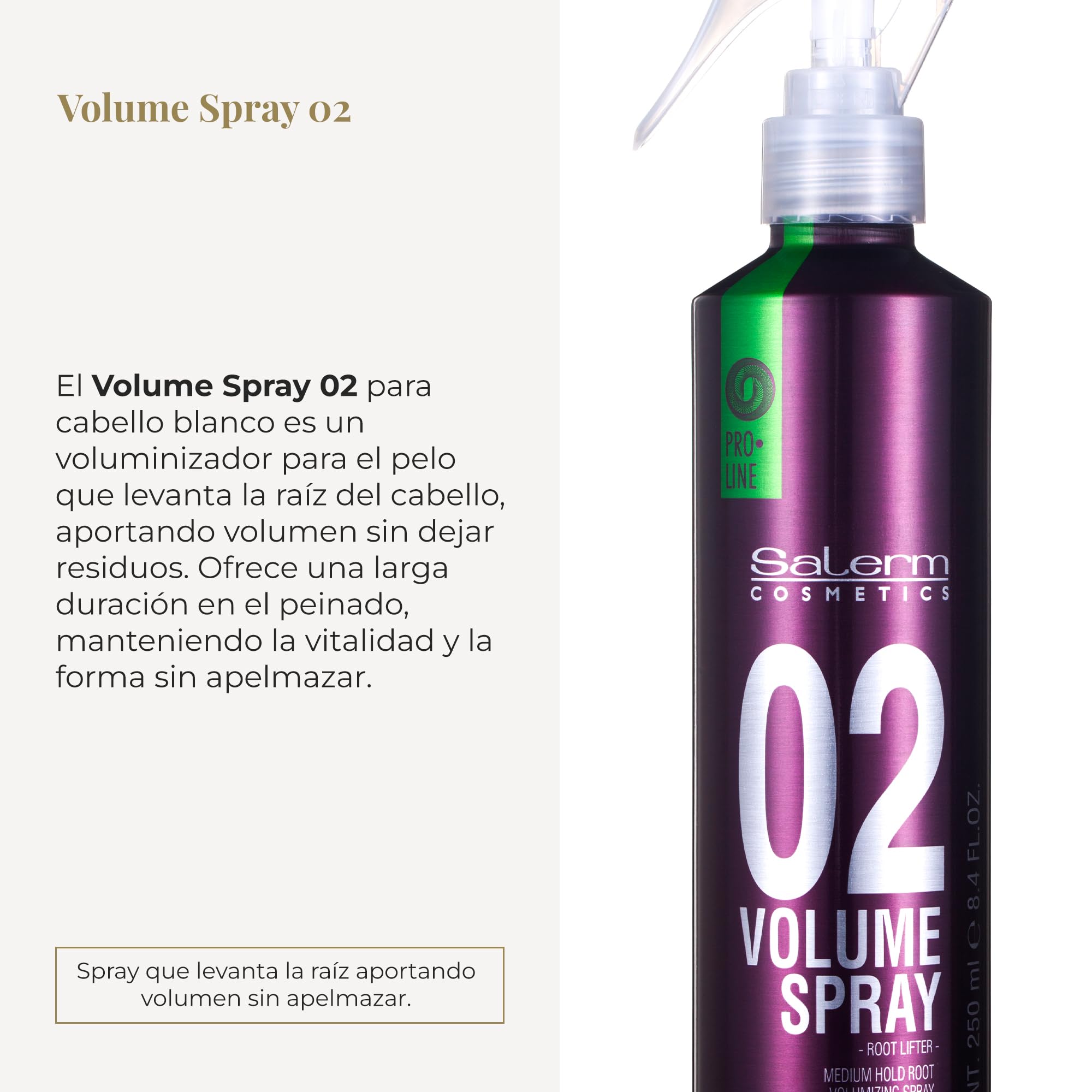 Salerm Volumizing Hair Pro Line Volume 02 White Hair Lightweight Formula for - Thumbnail 2