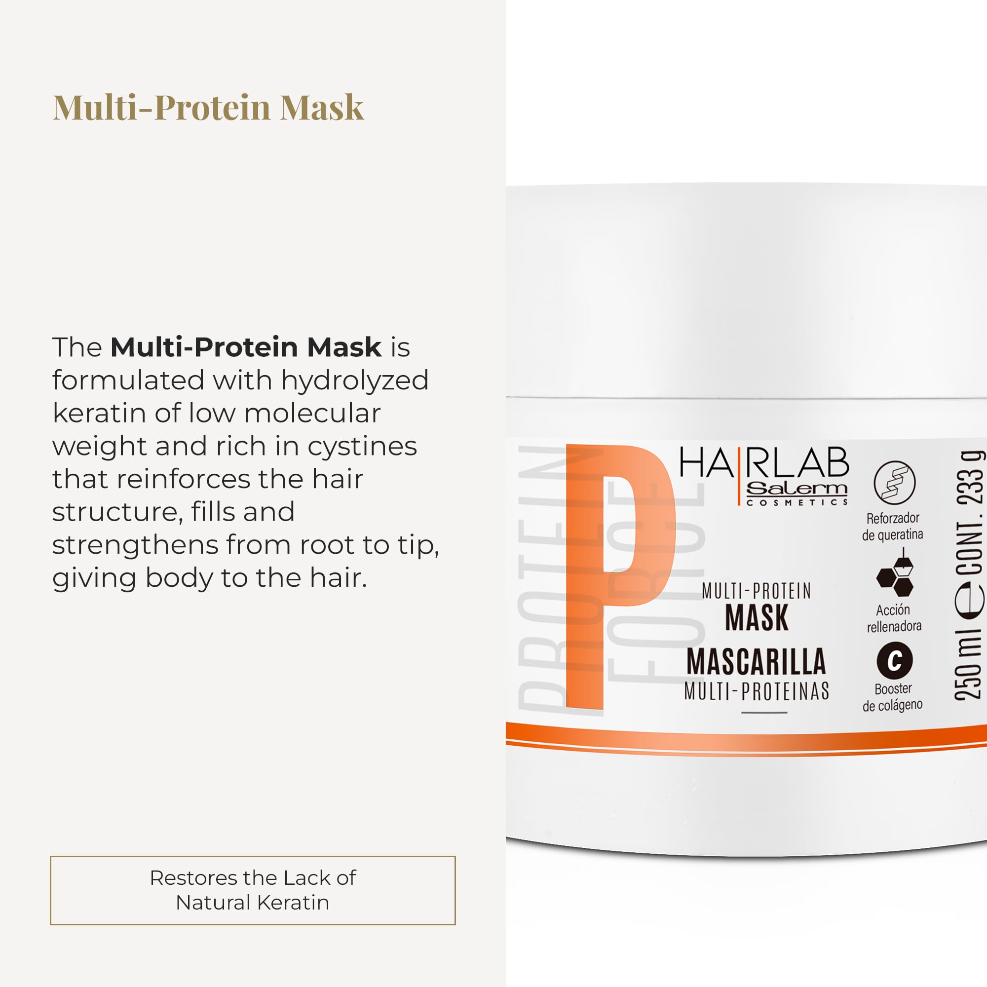 Salerm Damaged Hair Mask Multi Proteins Hair Lab Helps Replenish Natural - Thumbnail 2