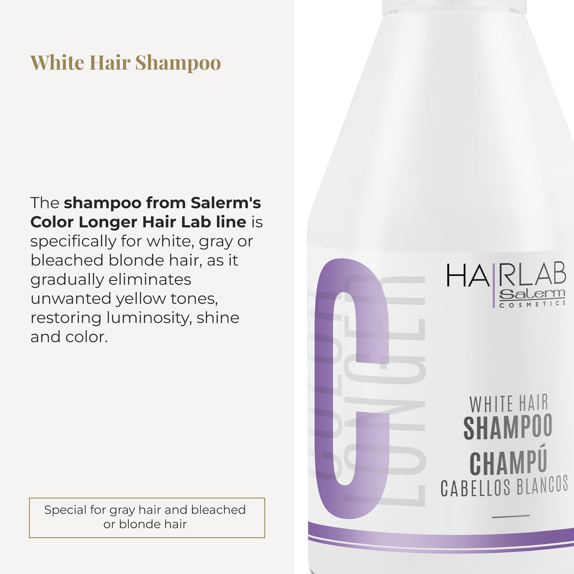 Salerm Shampoo for White and Bleached Hair White Hair Lab Shampoo Eliminates - Thumbnail 2