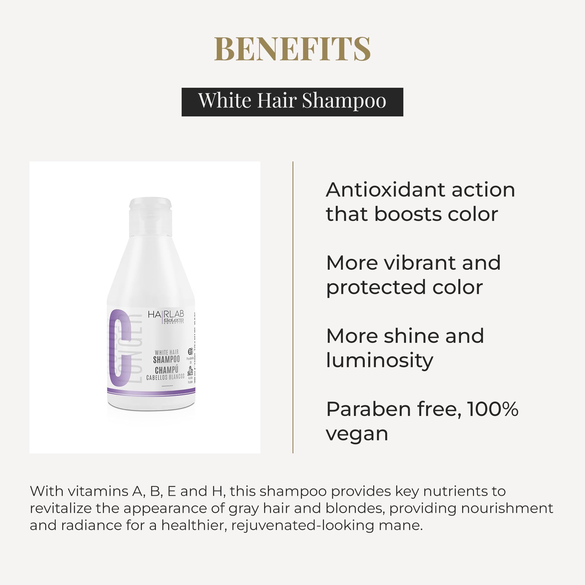 Salerm Shampoo for White and Bleached Hair White Hair Lab Shampoo Eliminates - Thumbnail 3