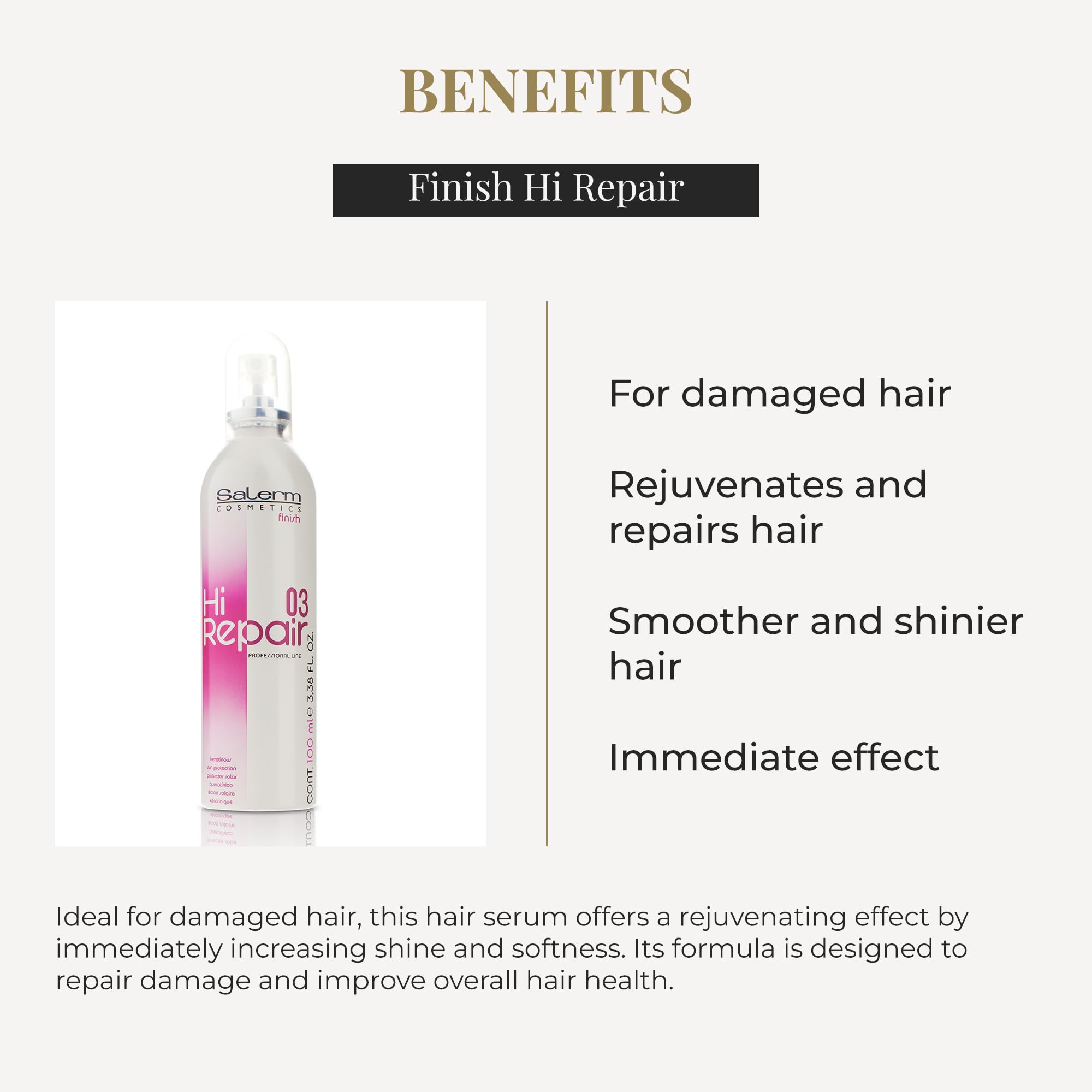 Salerm Texturizing Hair Serum Finish Hi Repair for Damaged Hair Rejuvenates and - Thumbnail 3