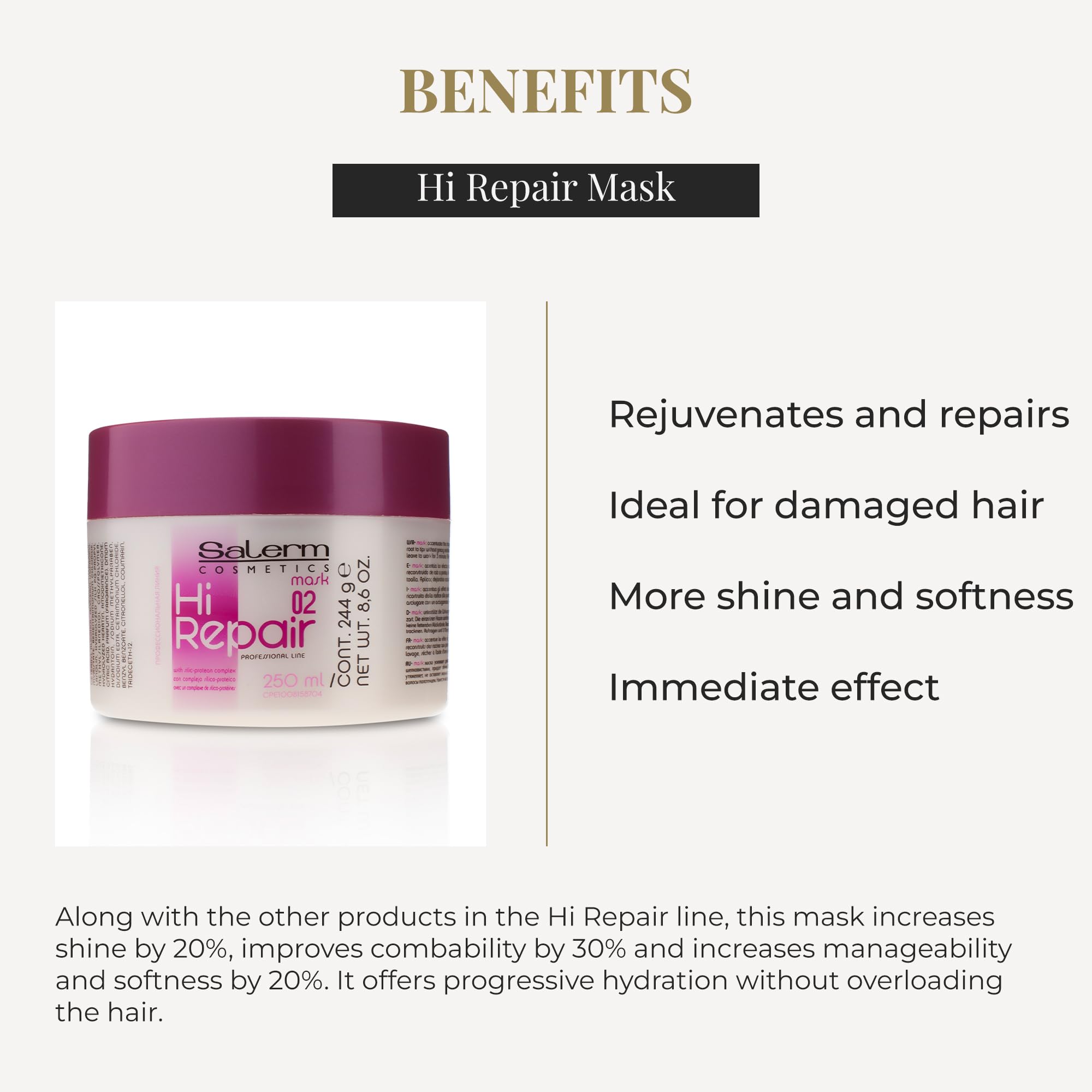 Salerm Repairing Hair Mask Hi Repair Mask 02 Deep Hydration for Damaged Hair - Thumbnail 3
