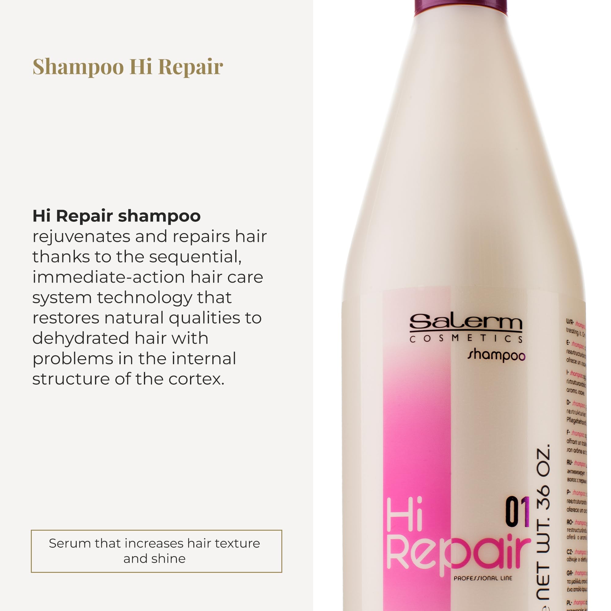Salerm Repairing Shampoo Hi Repair Shampoo Deep Hydration for Damaged Hair - Thumbnail 2