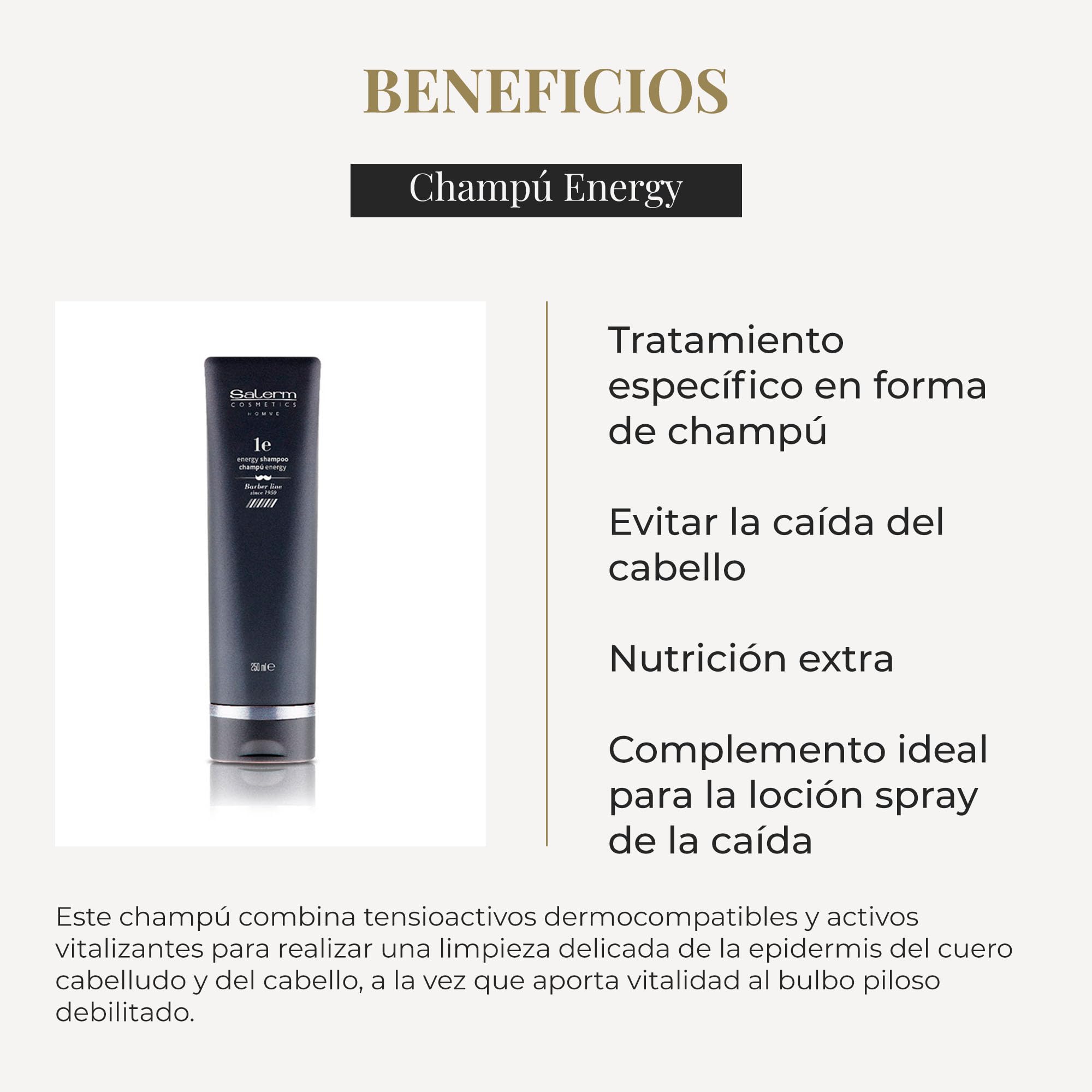 Salerm Homme Energy 1 Hair Loss Shampoo For Men 9 oz - Thumbnail 3