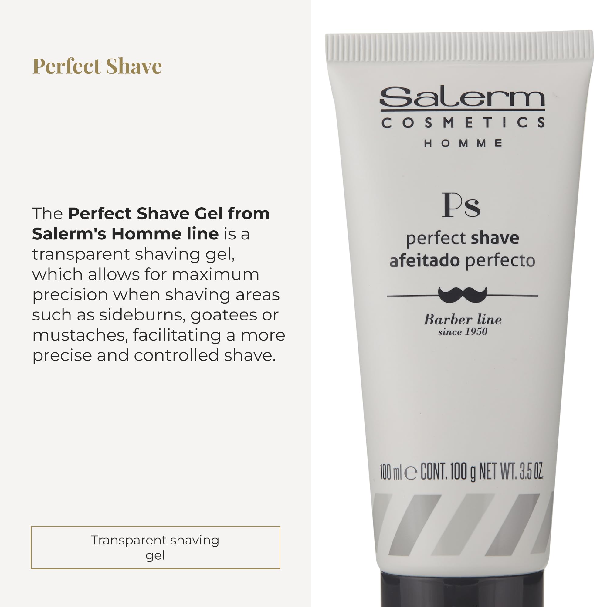 Salerm Shaving Gel Homme Barber Line Transparent Shaving Gel Regular Use Slows - Thumbnail 2