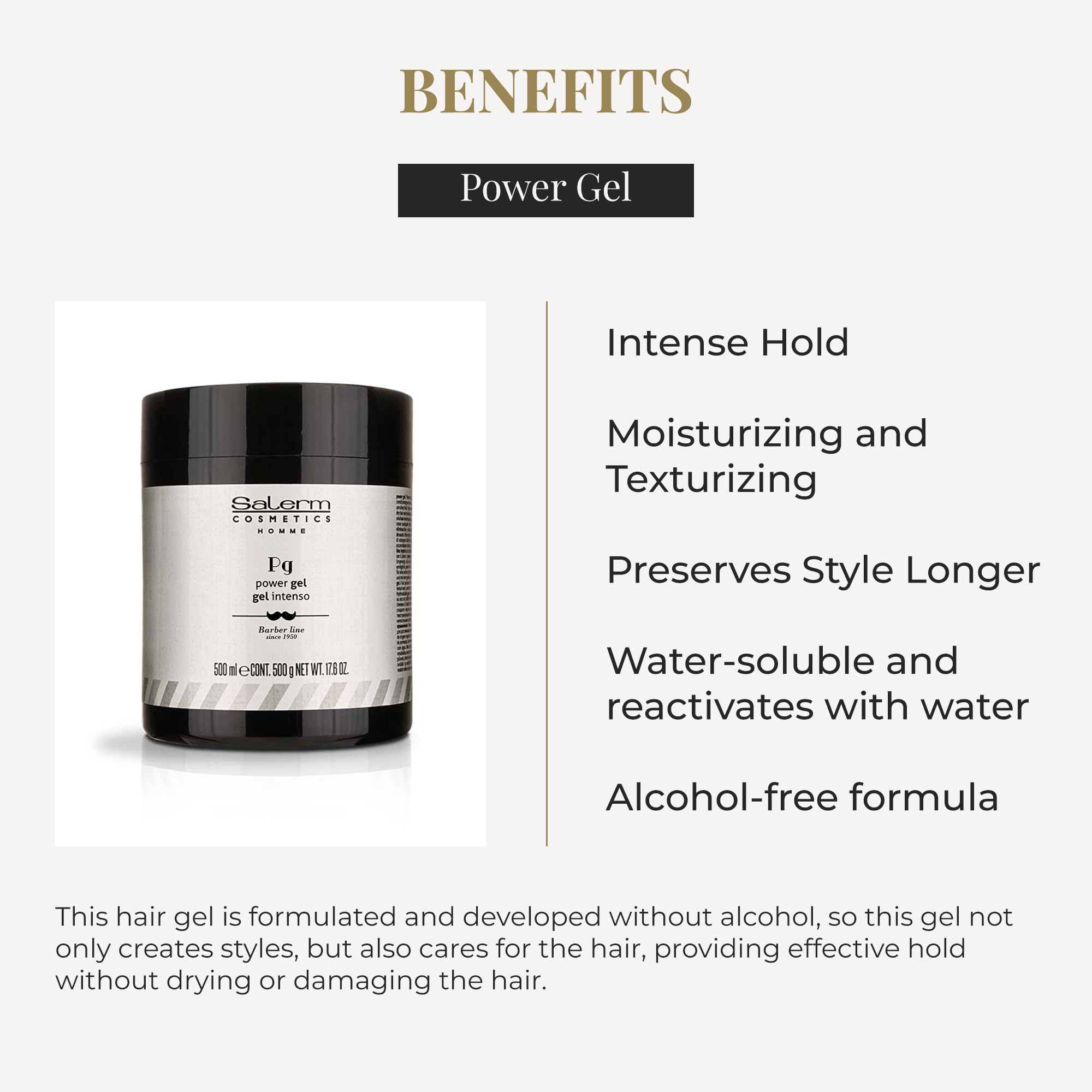 Salerm Hair Styling Gel Homme Barber Line Intense Hold Blue Gel Hydrating and - Thumbnail 3