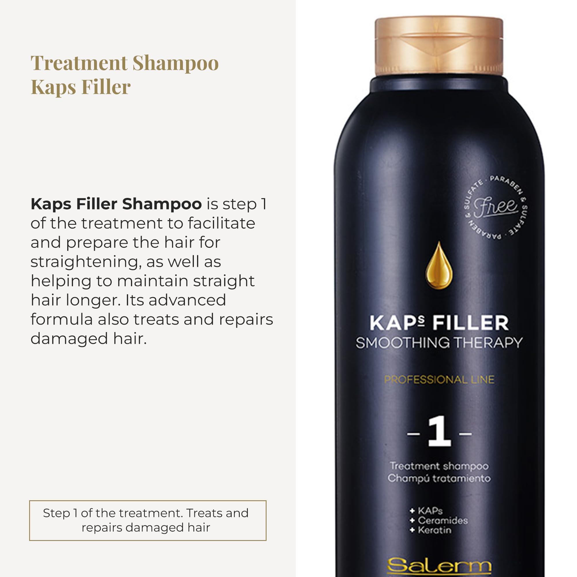 Salerm Sulfate and Paraben Free Shampoo Kaps Filler Treatment Shampoo Maintains - Thumbnail 2