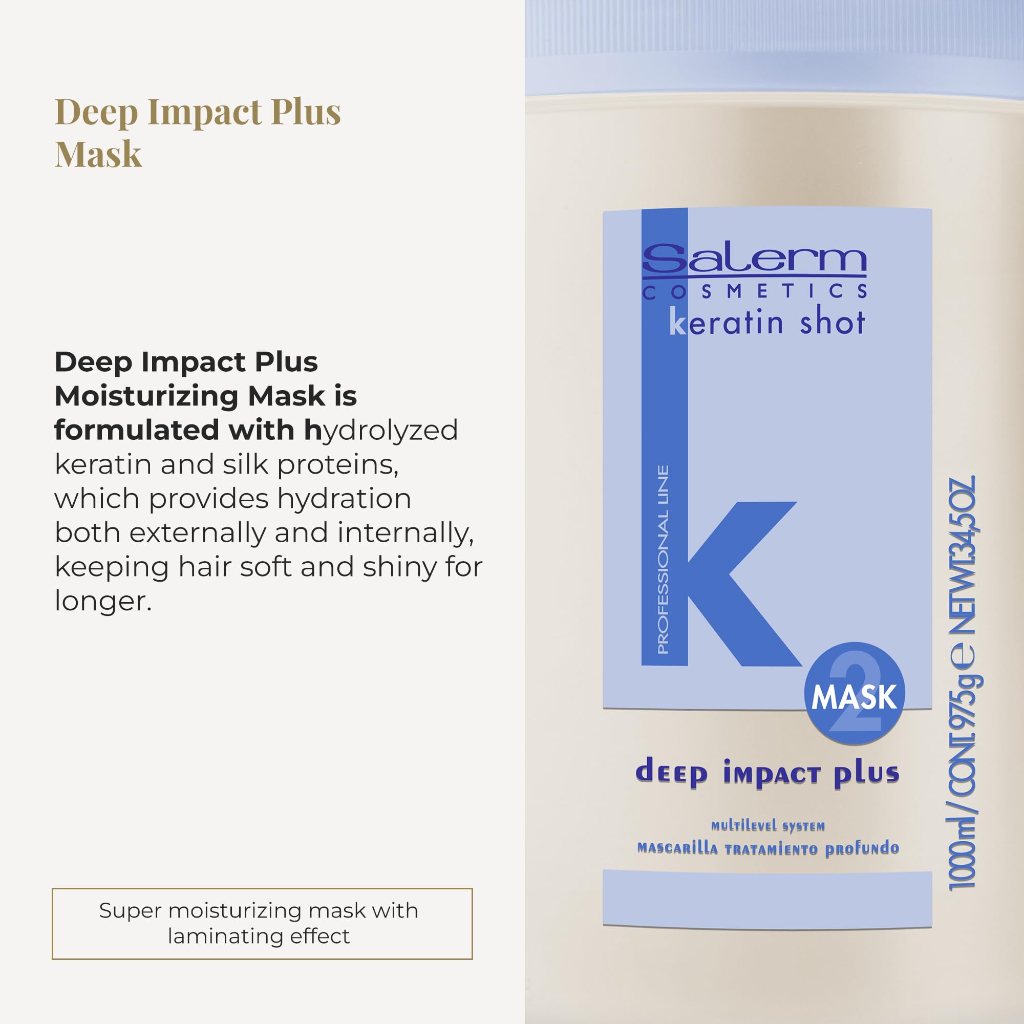 Salerm Hydrating Hair Mask Deep Impact Plus Deep Hair Hydration for Use After - Thumbnail 2