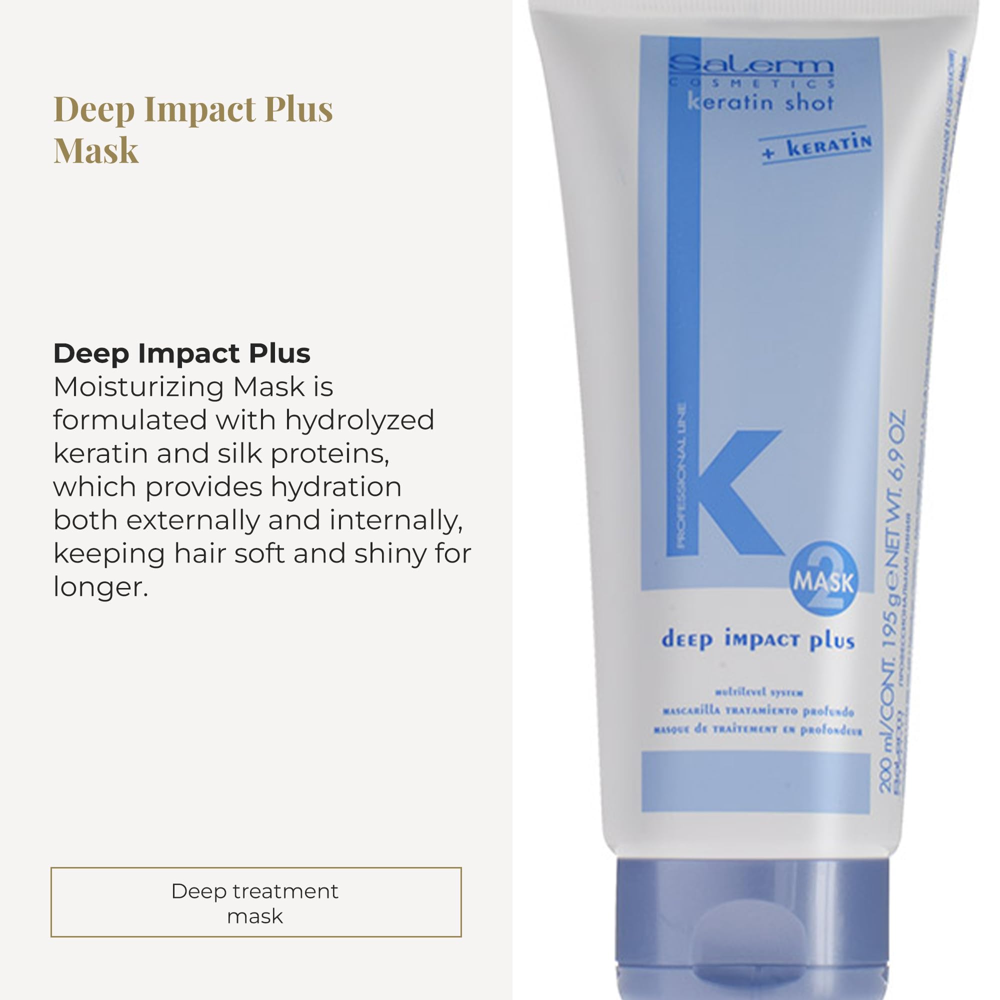 Salerm Hydrating Hair Mask Deep Impact Plus Deep Hair Hydration for Use After - Thumbnail 2