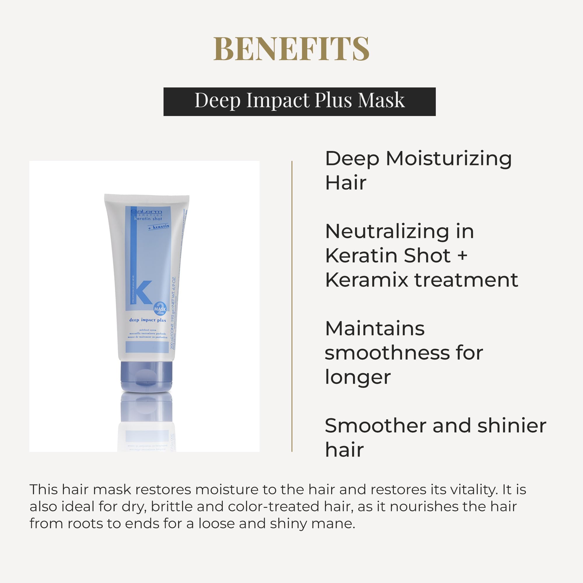 Salerm Hydrating Hair Mask Deep Impact Plus Deep Hair Hydration for Use After - Thumbnail 3