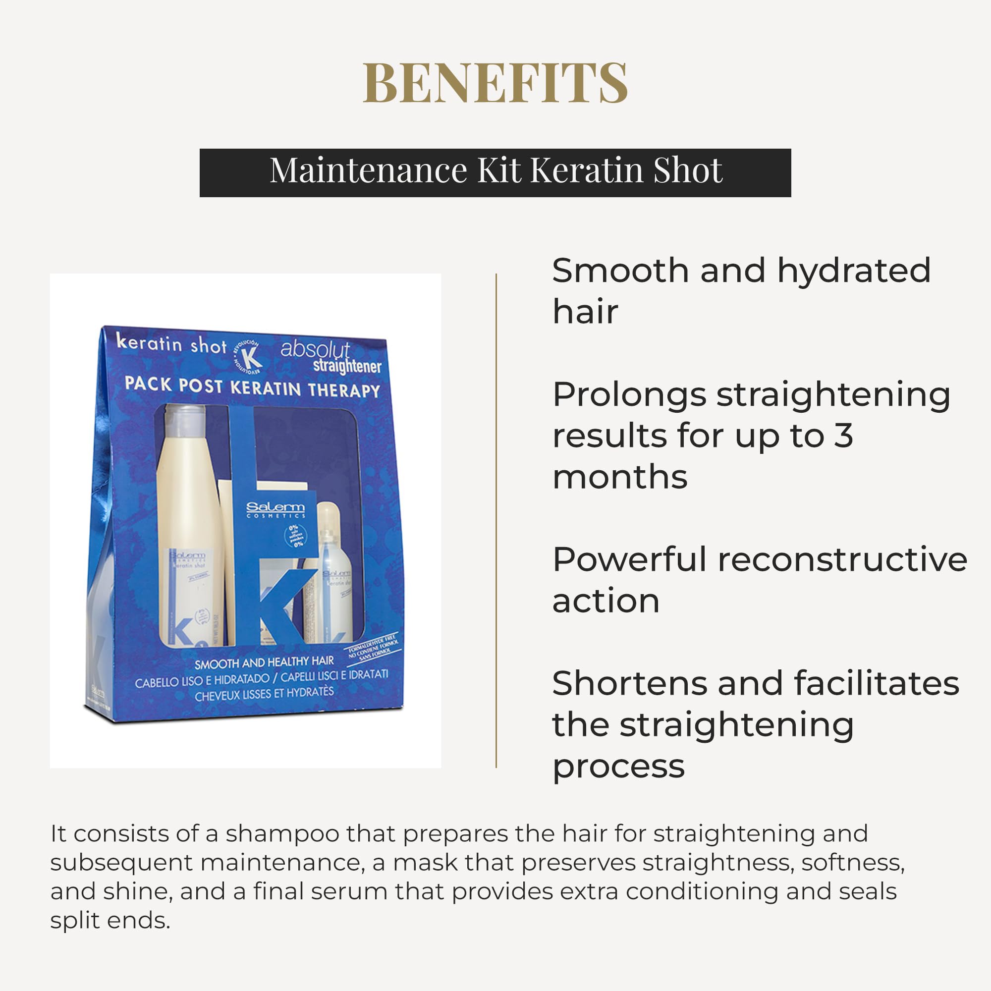 [Set] Salerm Post Keratin Straightening Keratin Shot Maintenance Kit With Shampoo + - Thumbnail 3