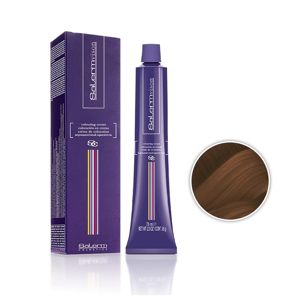 Salermvison Hair Coloring Cream #7.334 Amber Caramel Amber 2.3 oz - Thumbnail 2