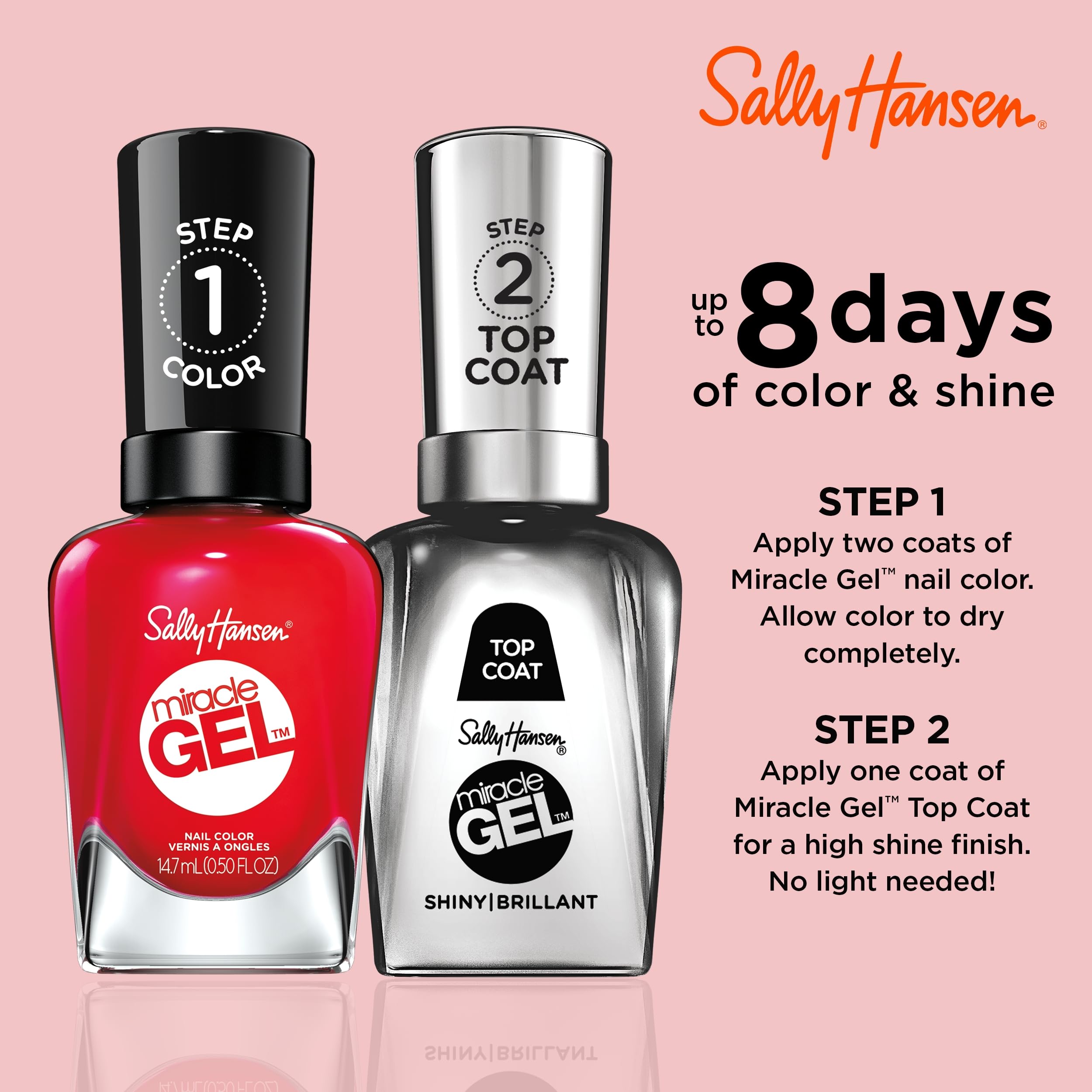 Sally Hansen Miracle Gel Salon Quality Nail Polish | Gel Like Formula Two Step - Thumbnail 2