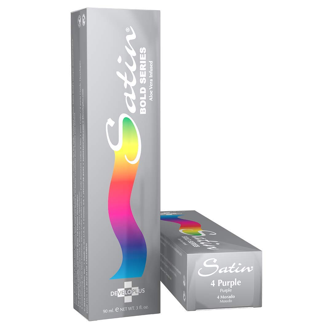 Satin Bold Series Aloe Vera Infused Hair Color 4 Purple 3 oz - Thumbnail 3