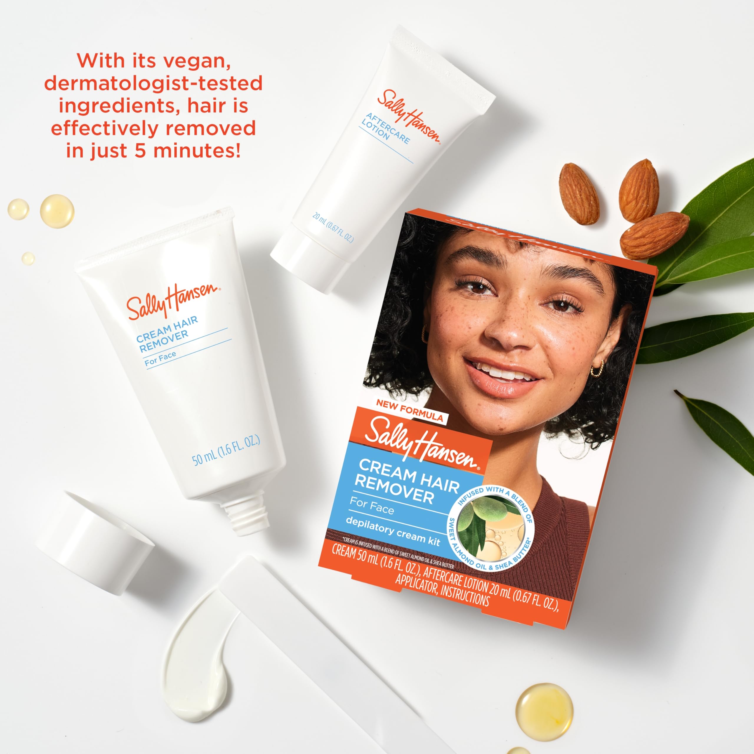 Sally Hansen Hair Remover for Face | Cream Depilatory + Aftercare Lotion | - Thumbnail 3
