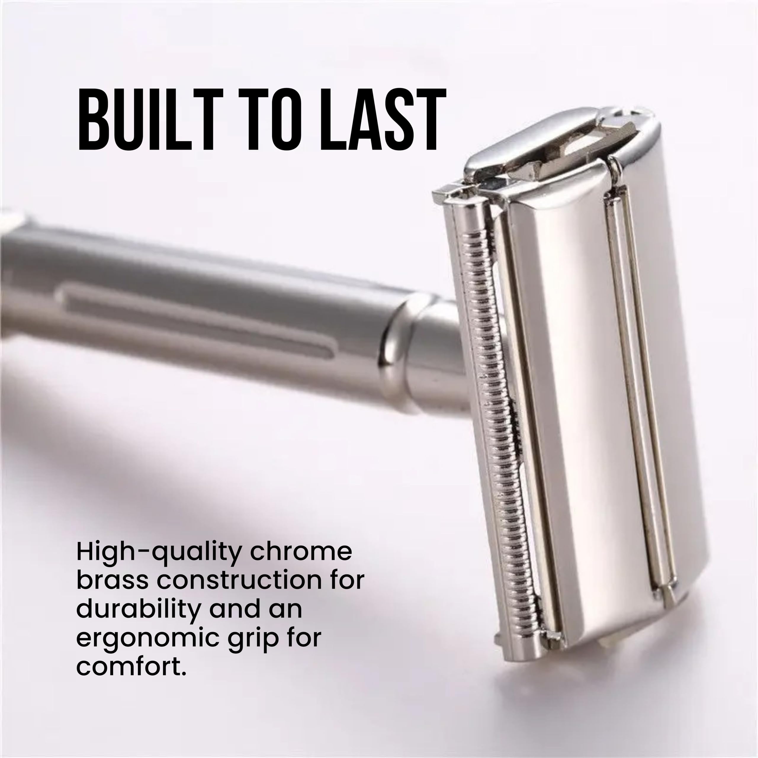 Shaving Factory Twist To Open Double Edge Safety Razor and 10 Blades - Thumbnail 2