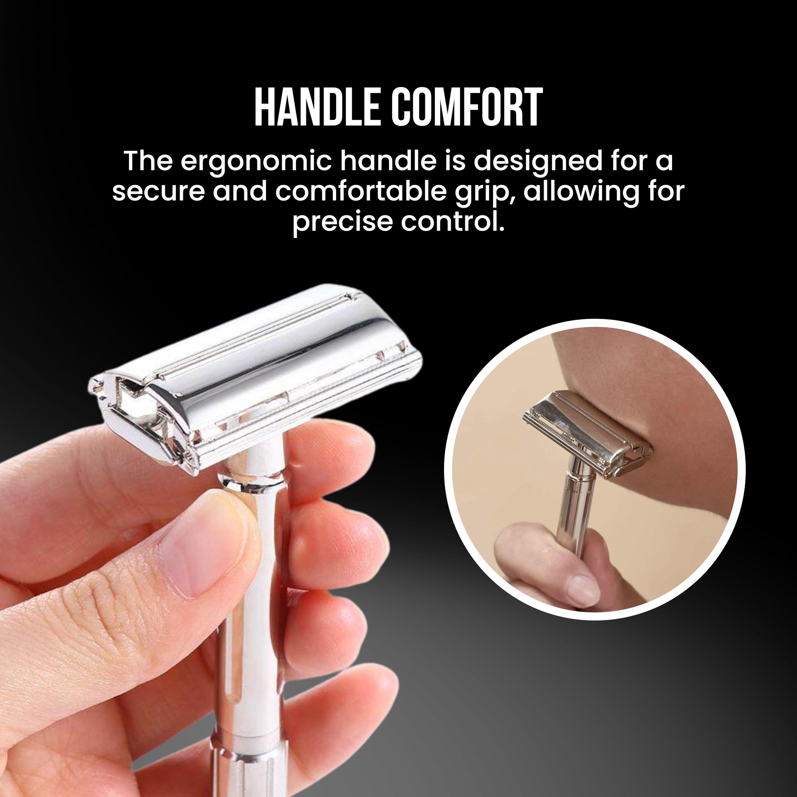 Shaving Factory Twist To Open Double Edge Safety Razor and 10 Blades - Thumbnail 3