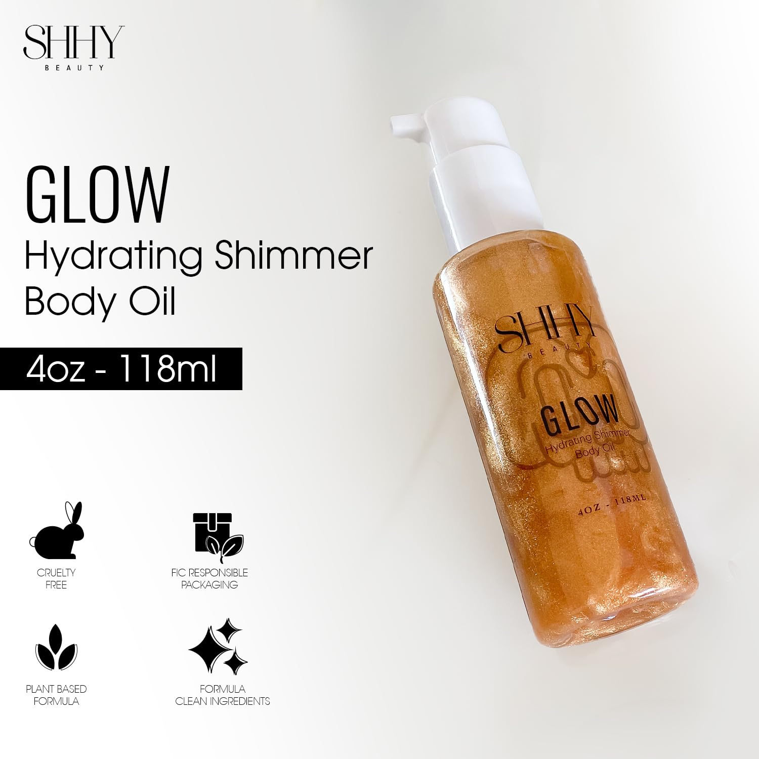 Shhy Beauty Glow Hydrating Shimmer Body Oil for Radiant Skin Shimmer and - Thumbnail 2