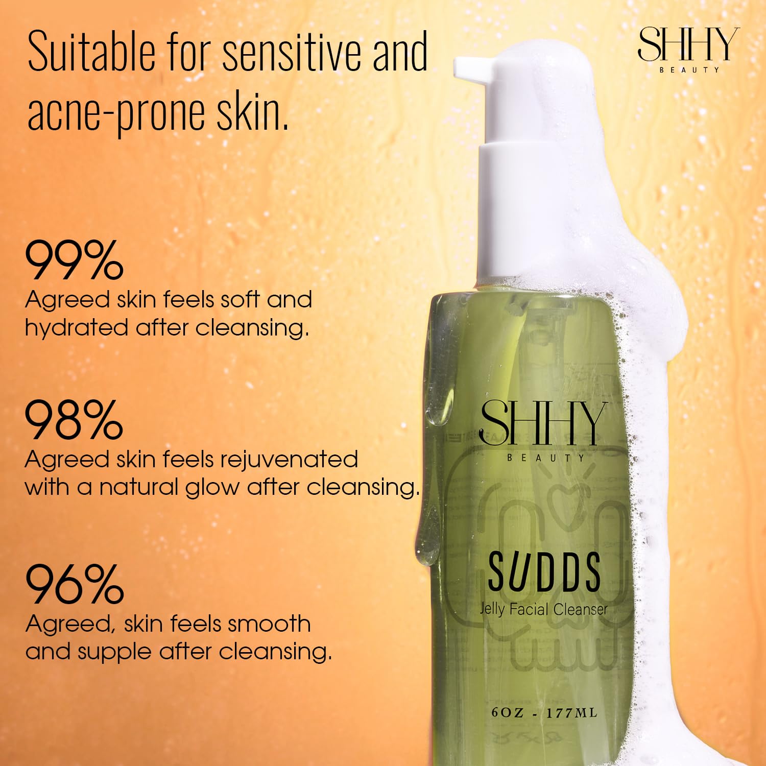 Shhy Beauty Sudds Jelly Facial Cleanser Healthy Glowing Hydrated Skin - Thumbnail 3
