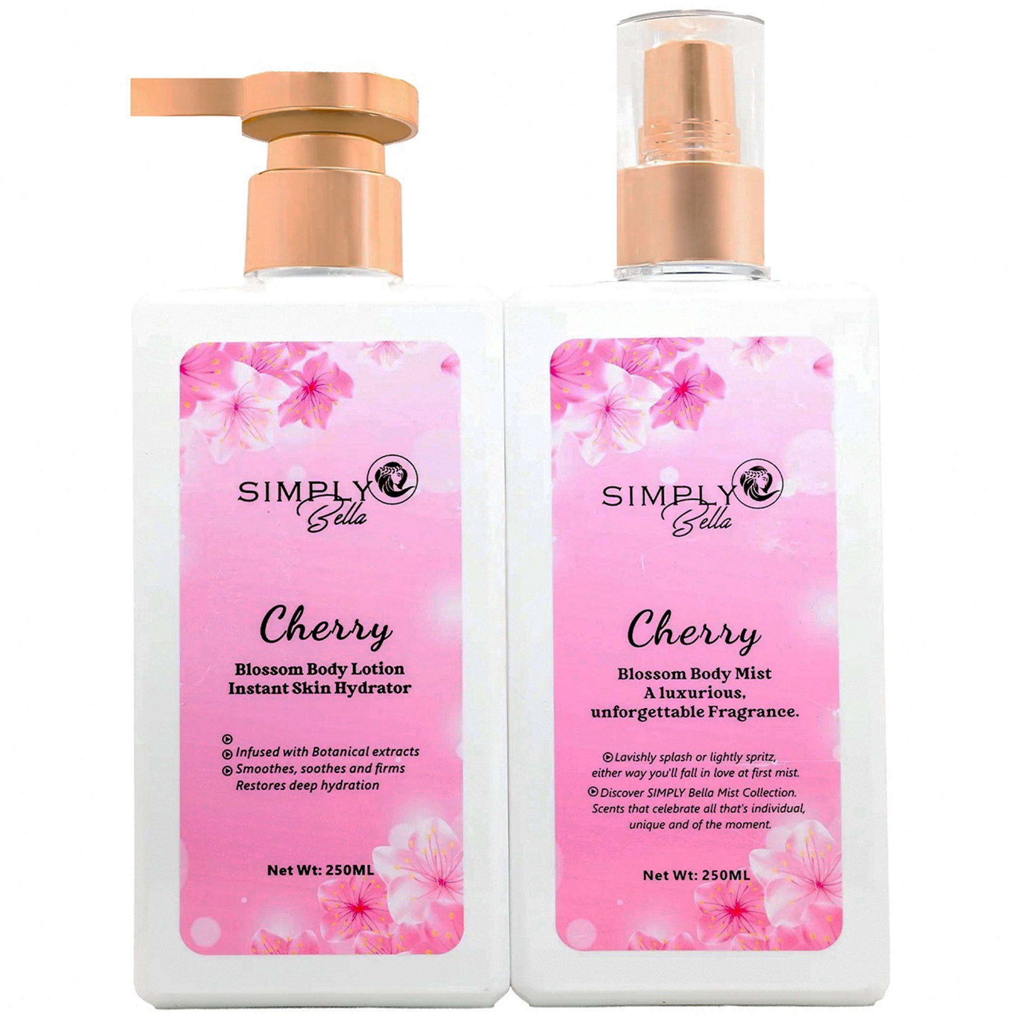 (16-pack) Simply Bella Body Lotion + Body Mist Cherry Blossom (Set)