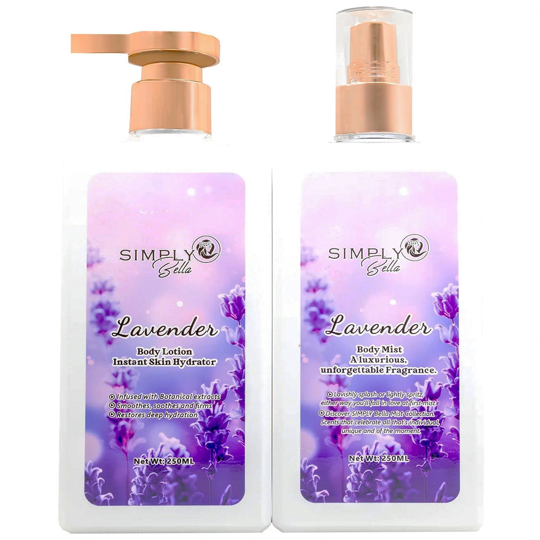 (16-pack) Simply Bella Body Lotion + Body Mist Lavender (Set)