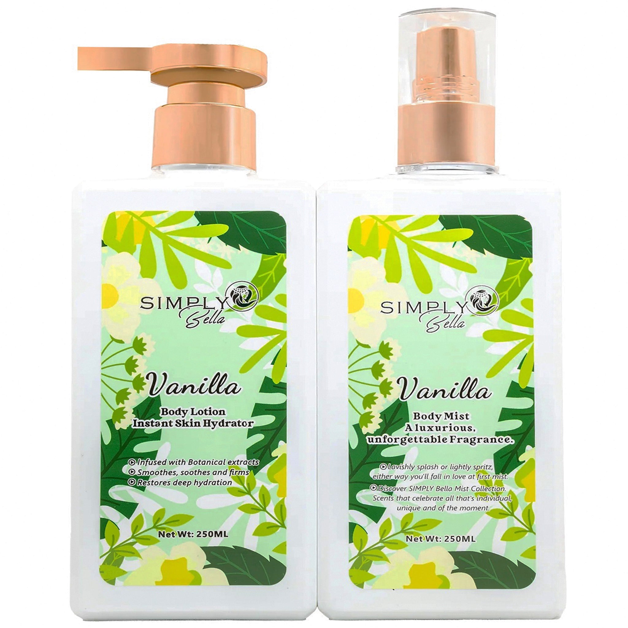 (16-pack) Simply Bella Body Lotion + Body Mist Vanilla (Set)