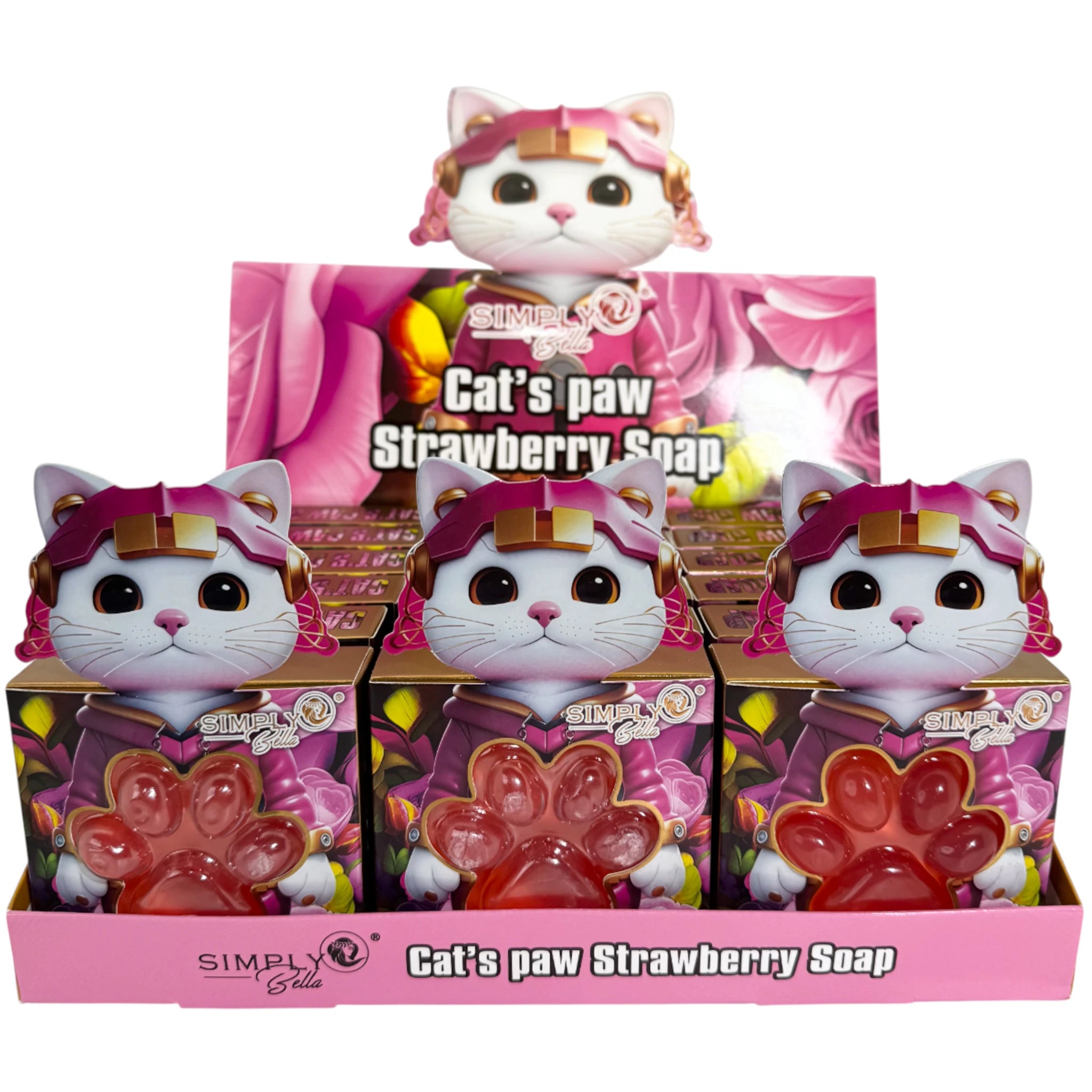 (18-pack) Simply Bella Cat'S Paw Strawberry Soap