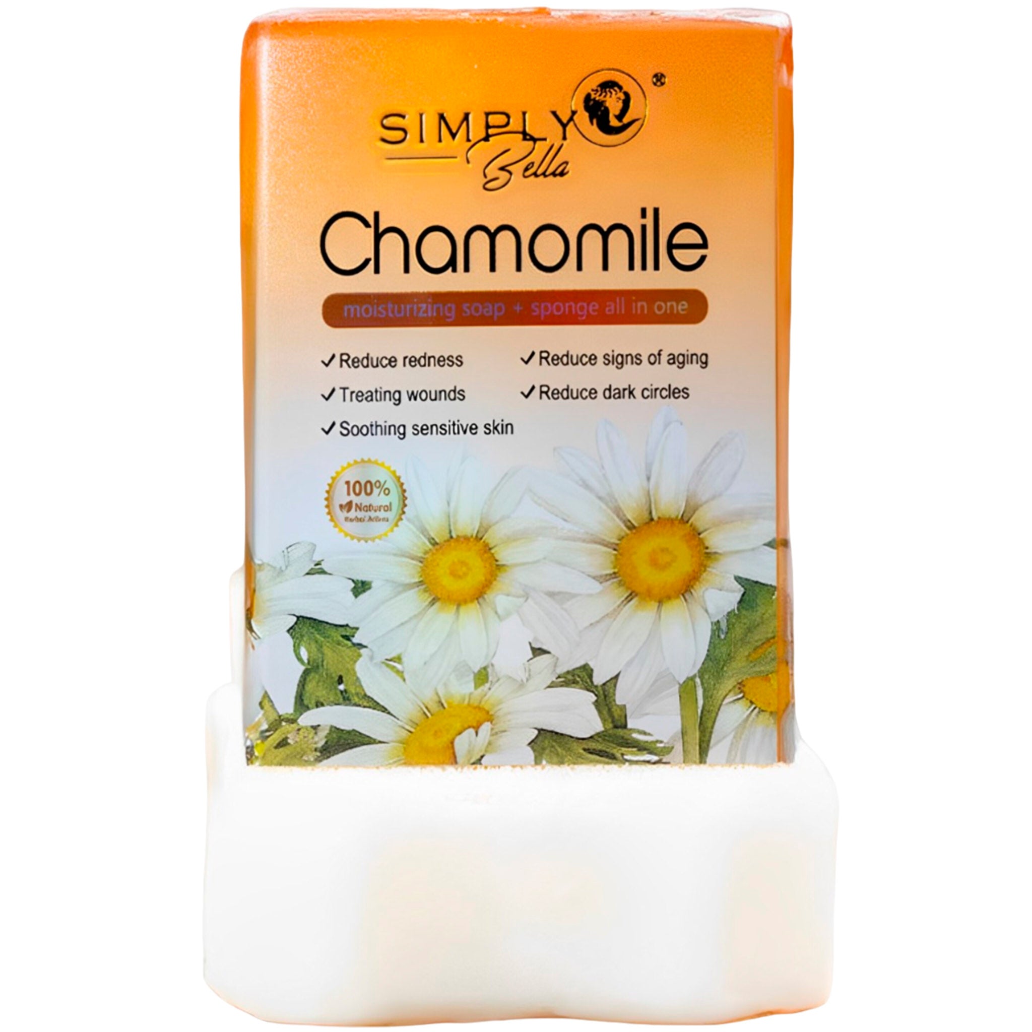 (12-pack) Simply Bella Chamomile Moisturizing Soap + Sponge - Thumbnail 2