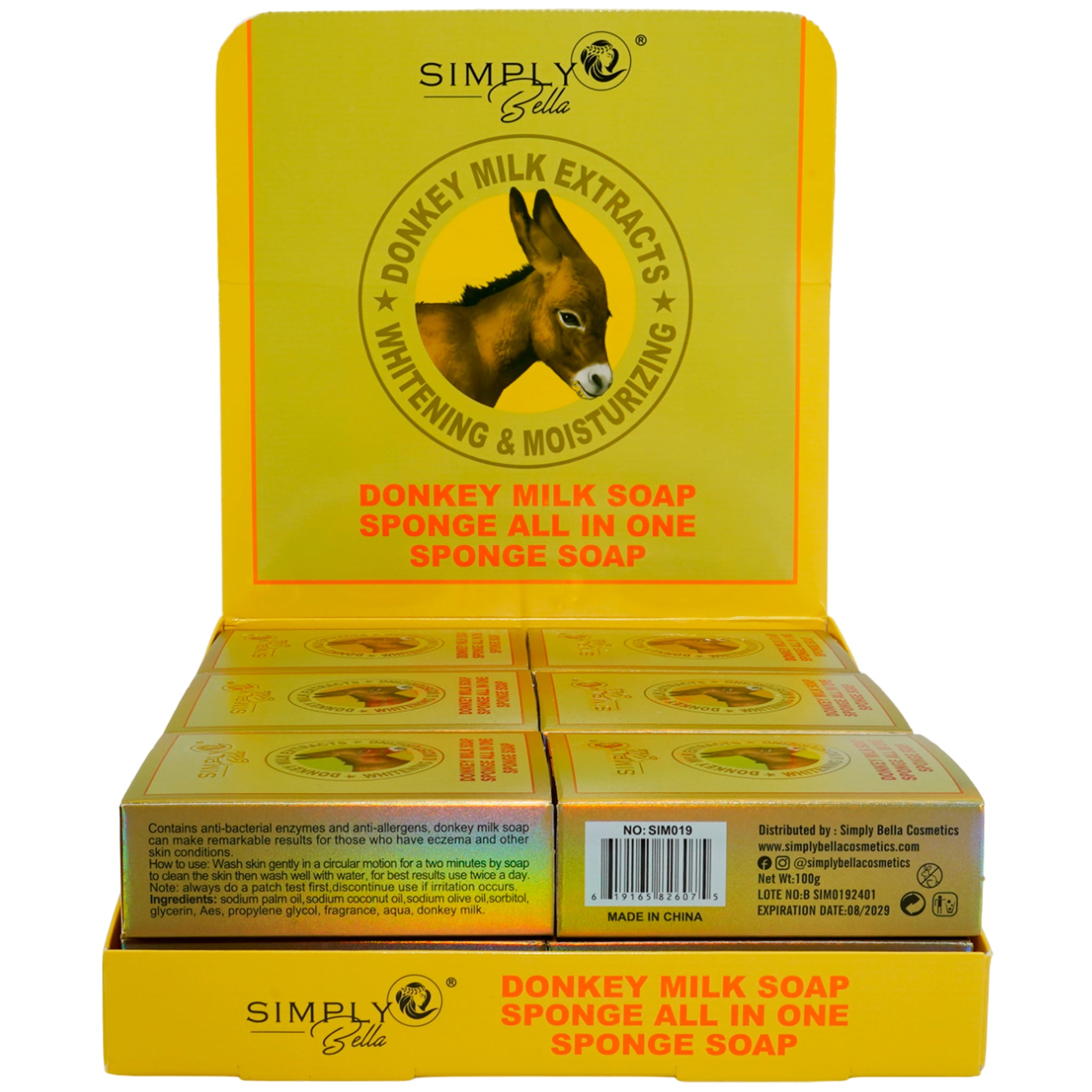 (12-pack) Simply Bella Donkey Milk Sponge Soap - Thumbnail 2
