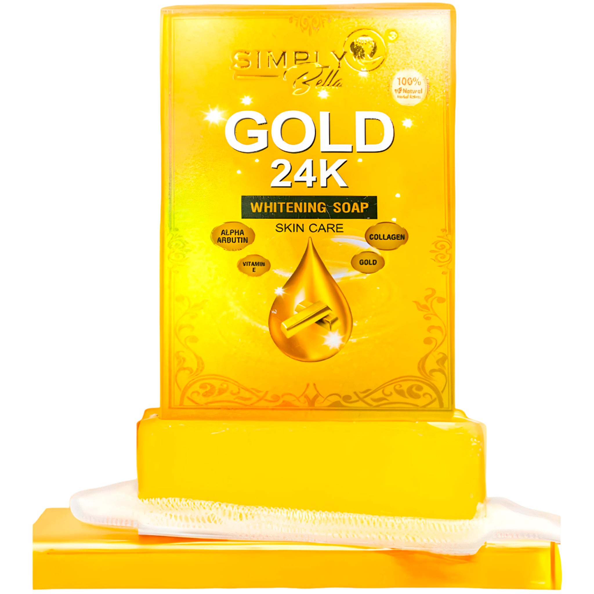(12-pack) Simply Bella Gold 24K Whitening Soap - Thumbnail 2