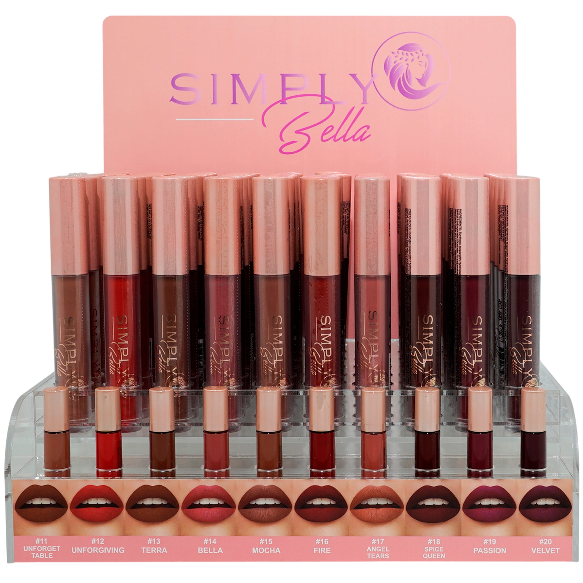 (240-pack) Simply Bella Matte Long Lasting Lipgloss + 20 Tester - Thumbnail 3