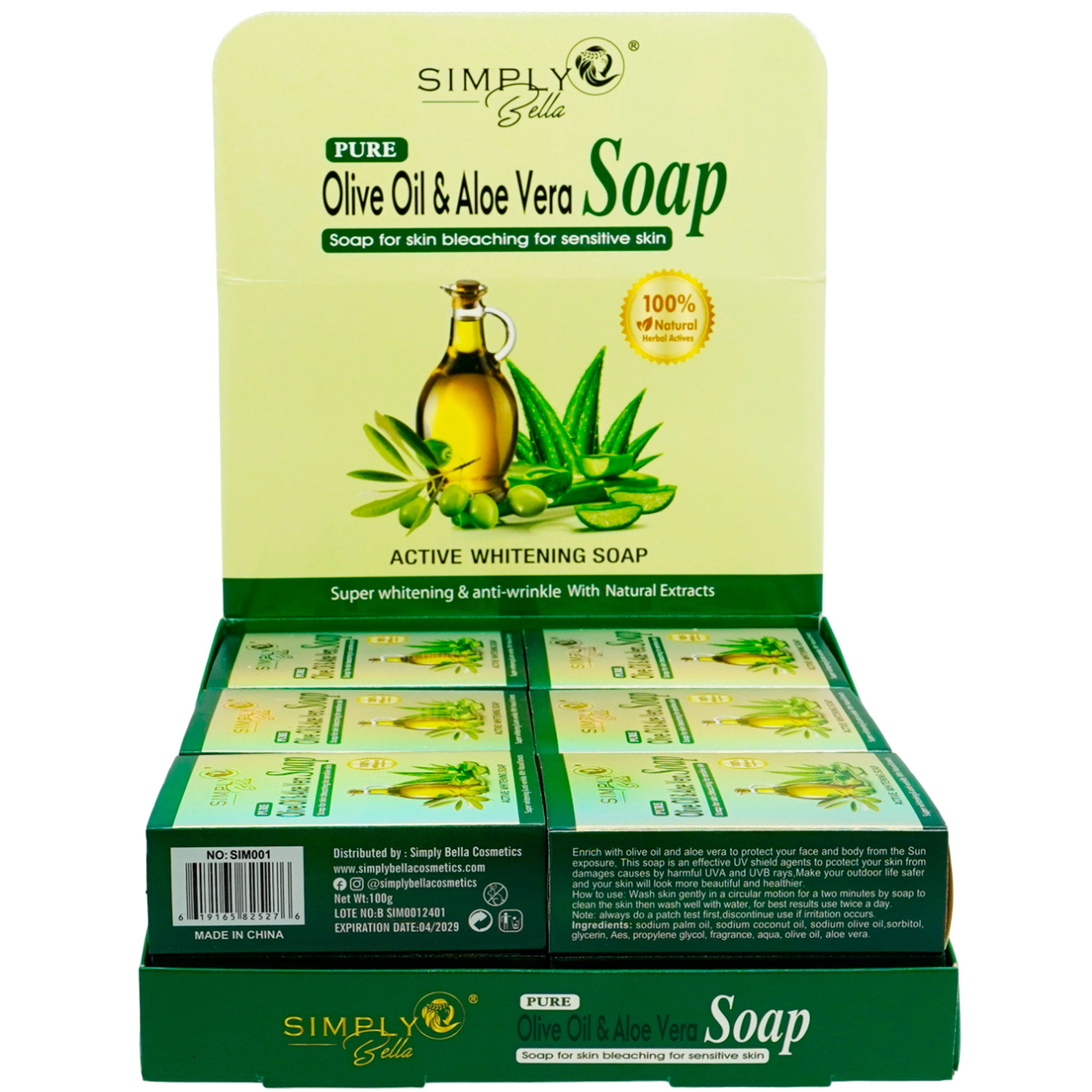 (12-pack) Simply Bella Pure Olive Oil & Aloe Vera Soap